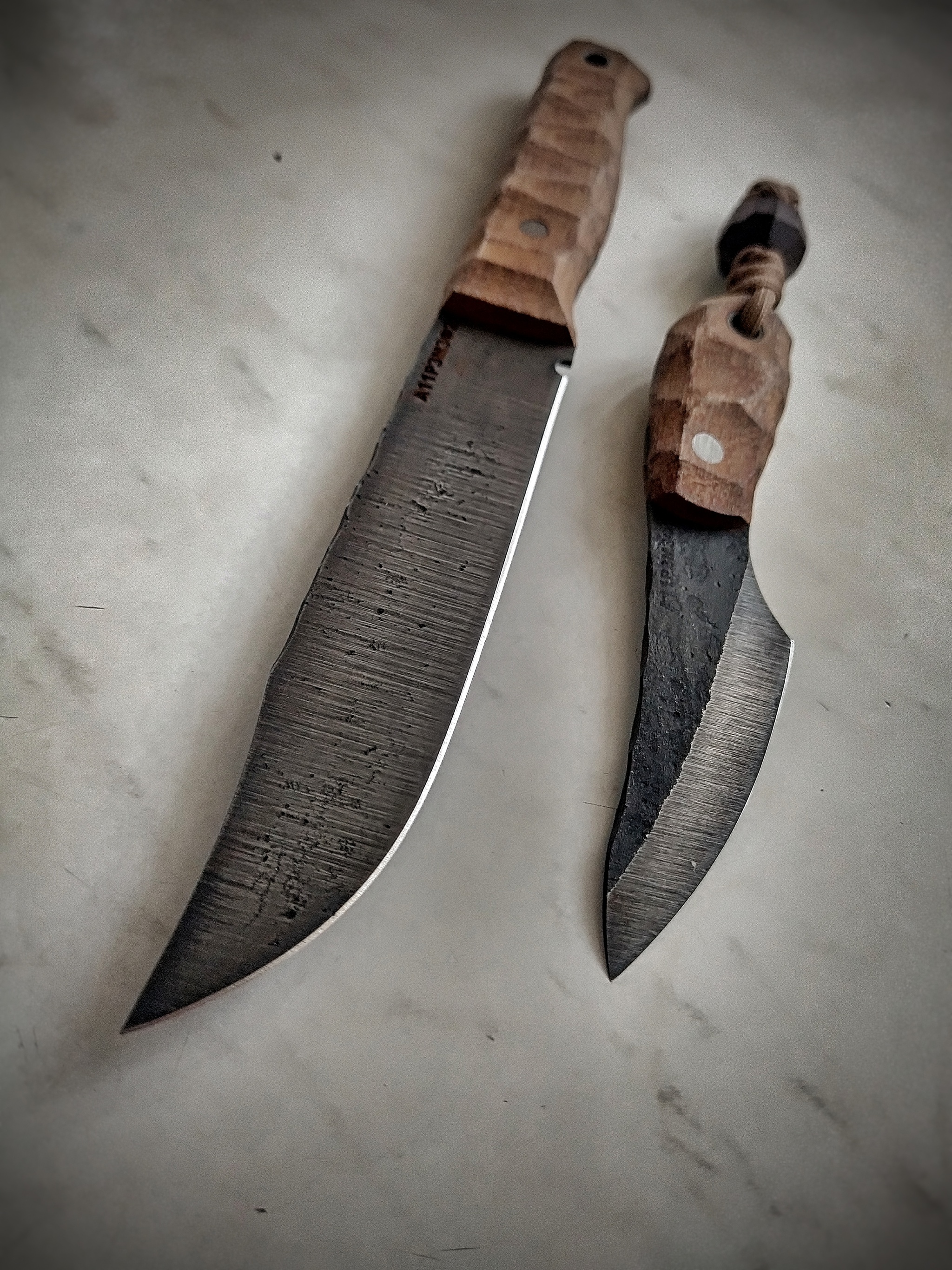 Knives from a chainsaw - My, Knife, Mobile photography, Needlework without process, Longpost