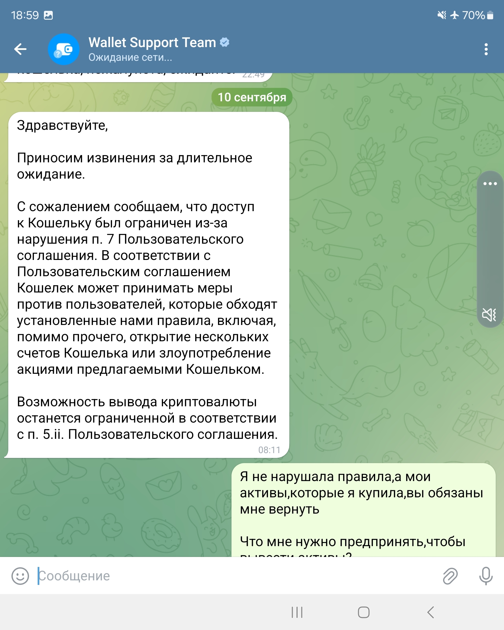 Telegram Wallet scammers stole my assets - My, Scammers, Fraud, Pavel Durov, Telegram, Telegram bot, Cryptocurrency, Longpost, Negative