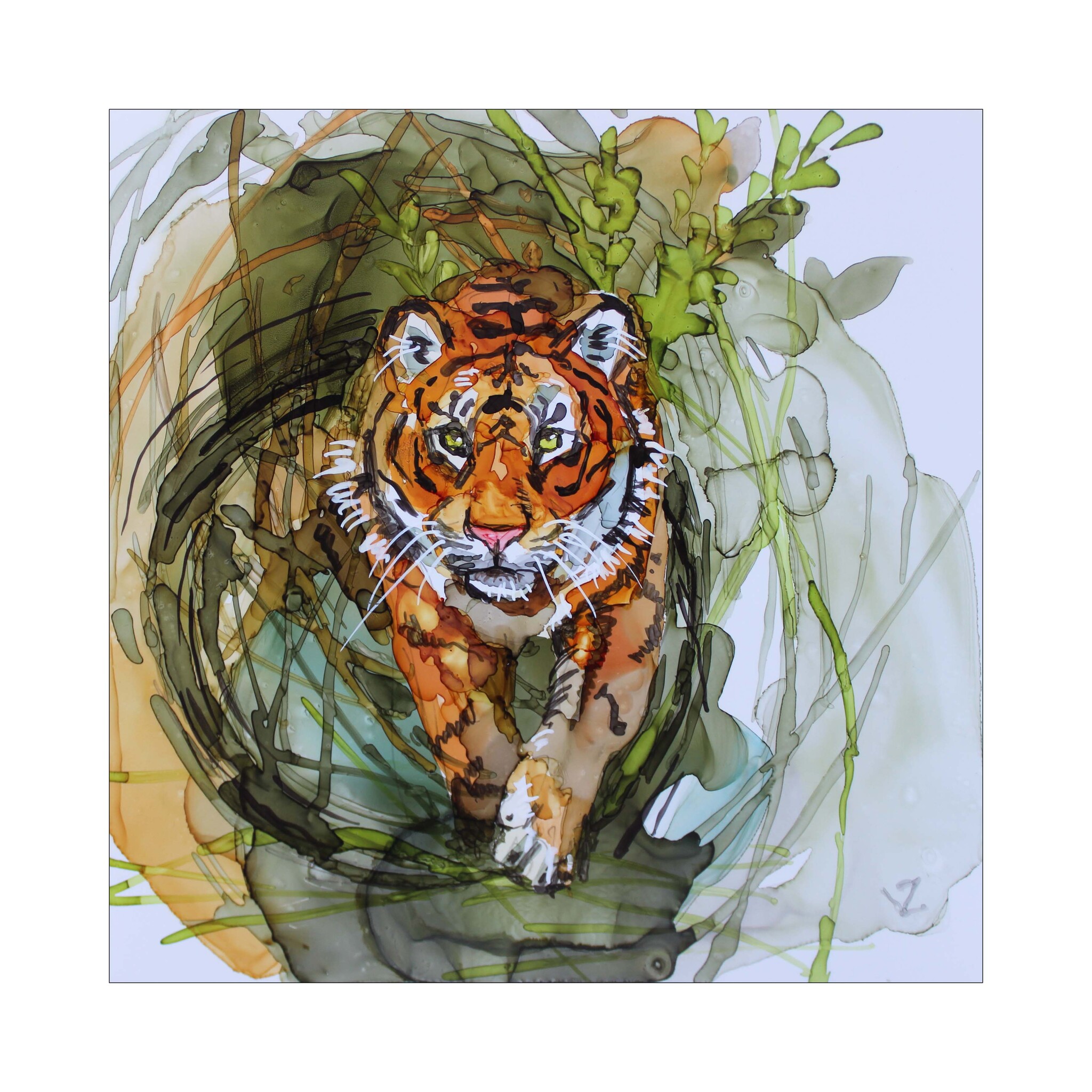 Sketches with alcohol ink - My, Painting, Animals, Sketch, Drawing, Alcohol ink, Animalistics, Wild animals, Painting, Conversation piece, Wolf, Deer, Tiger, Owl, Fox, Goat, The Bears, Duck, Leopard, Longpost