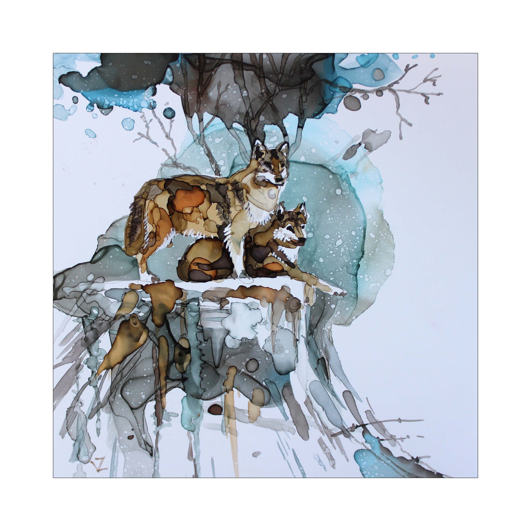 Sketches with alcohol ink - My, Painting, Animals, Sketch, Drawing, Alcohol ink, Animalistics, Wild animals, Painting, Conversation piece, Wolf, Deer, Tiger, Owl, Fox, Goat, The Bears, Duck, Leopard, Longpost