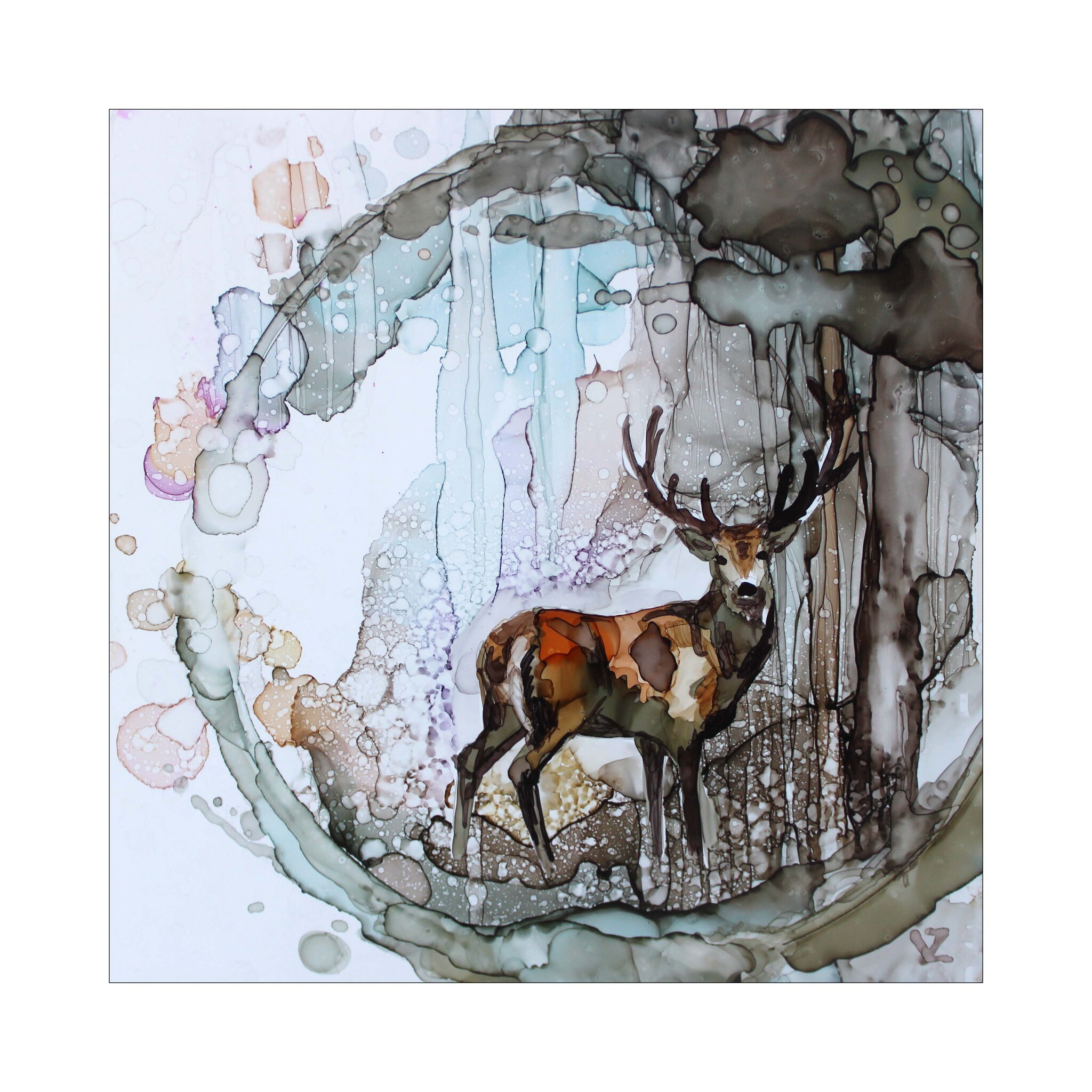 Sketches with alcohol ink - My, Painting, Animals, Sketch, Drawing, Alcohol ink, Animalistics, Wild animals, Painting, Conversation piece, Wolf, Deer, Tiger, Owl, Fox, Goat, The Bears, Duck, Leopard, Longpost