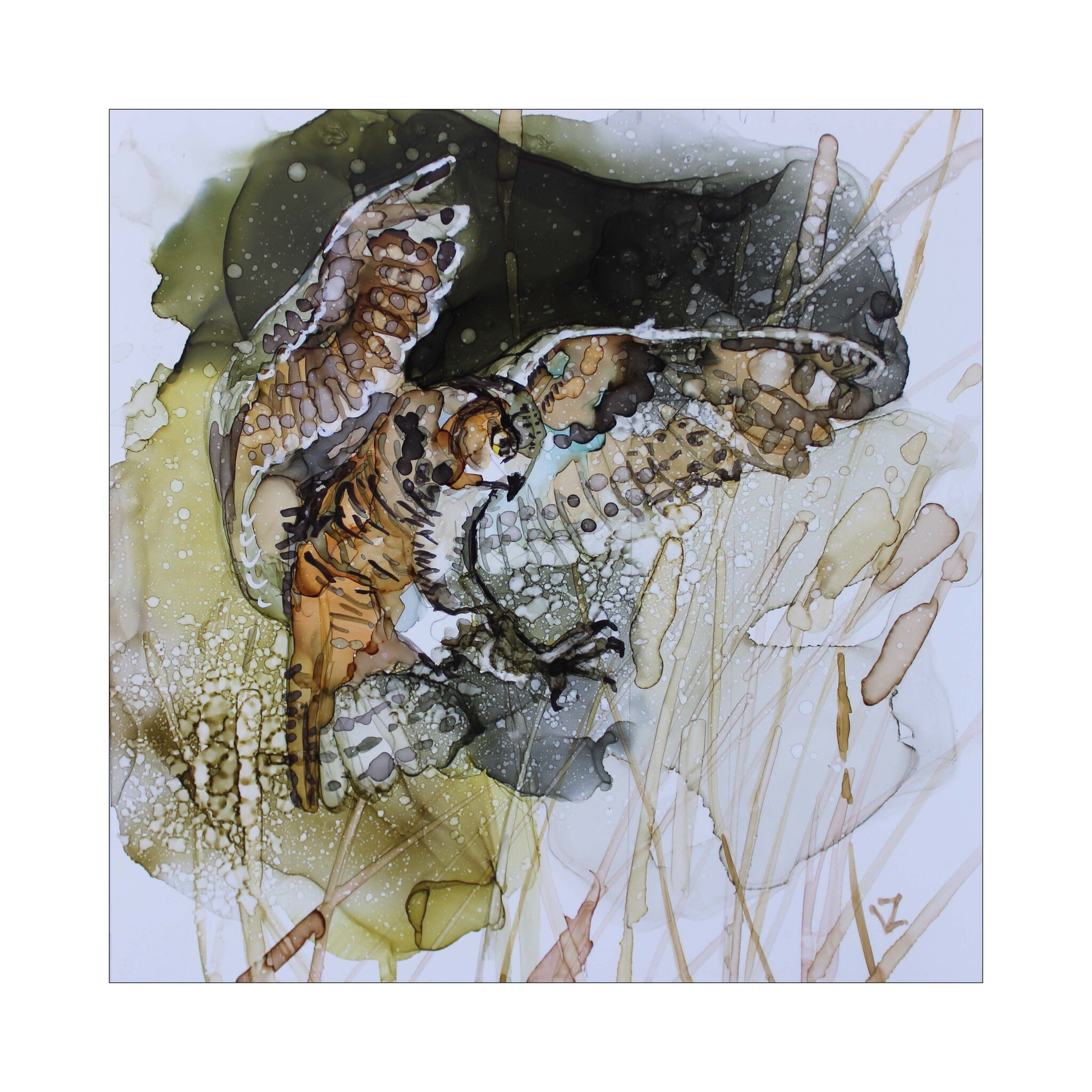 Sketches with alcohol ink - My, Painting, Animals, Sketch, Drawing, Alcohol ink, Animalistics, Wild animals, Painting, Conversation piece, Wolf, Deer, Tiger, Owl, Fox, Goat, The Bears, Duck, Leopard, Longpost