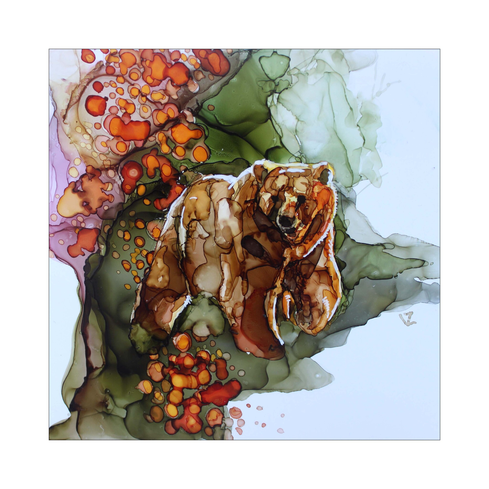 Sketches with alcohol ink - My, Painting, Animals, Sketch, Drawing, Alcohol ink, Animalistics, Wild animals, Painting, Conversation piece, Wolf, Deer, Tiger, Owl, Fox, Goat, The Bears, Duck, Leopard, Longpost