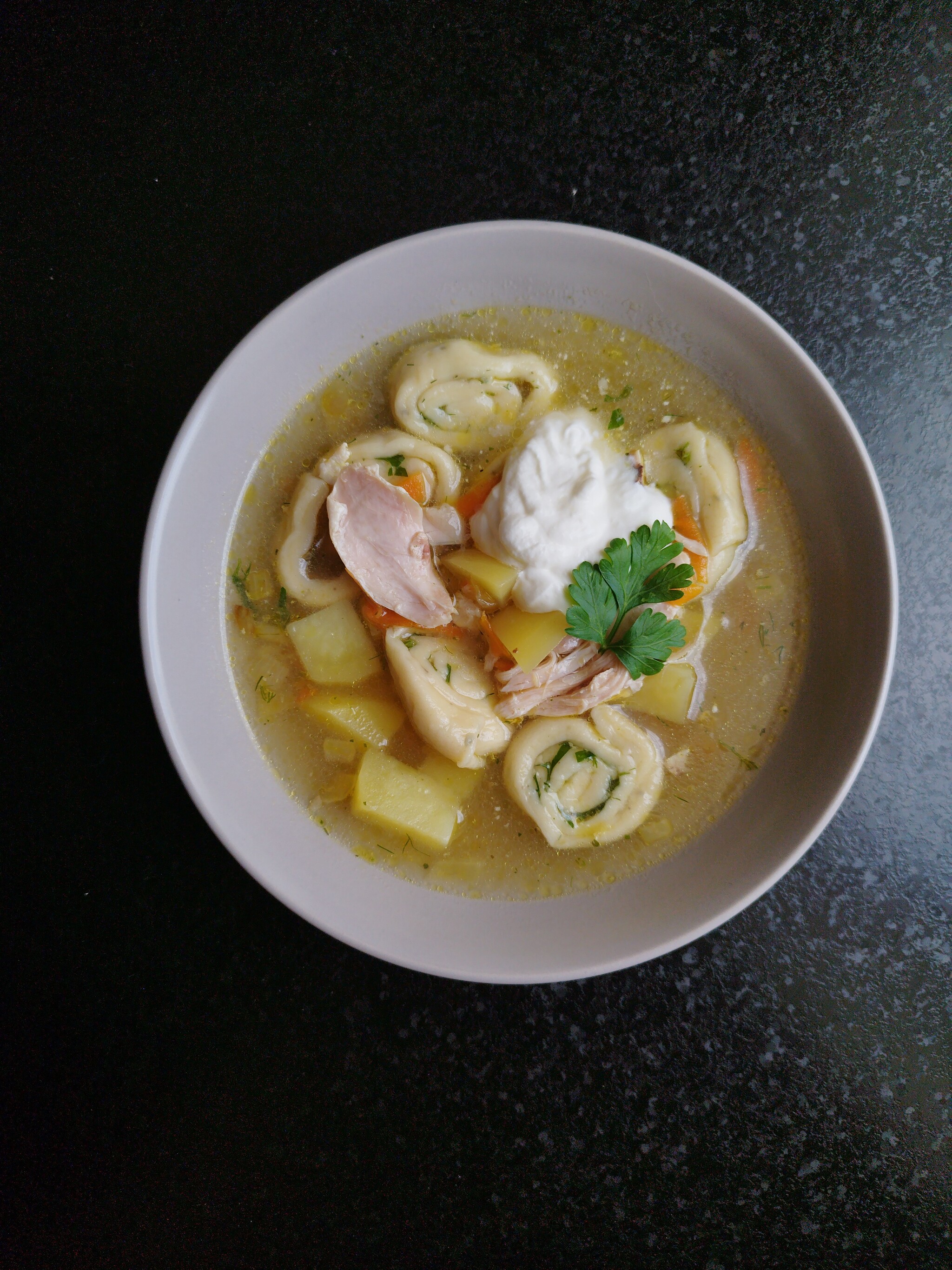 Axe Porridge: Chicken Soup with Garlic Dumplings - My, Food, Ax porridge, Saving, Recipe, Soup, Cooking, Longpost, Preparation