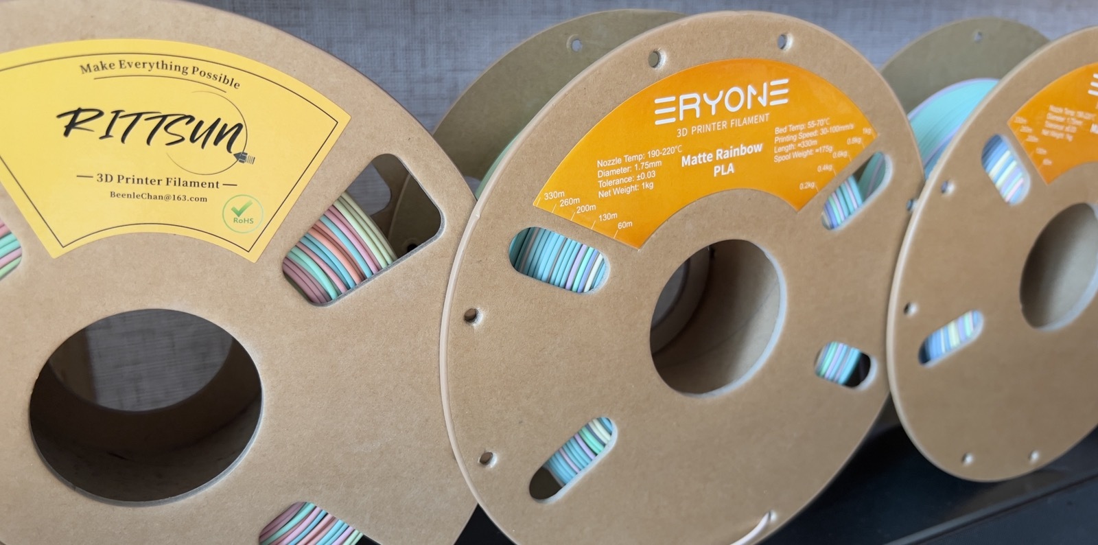 Matte Rainbow PLA by ERYONE and RITTSUN - My, 3D печать, 3D printer, Chinese goods, Filament, Pla, Longpost