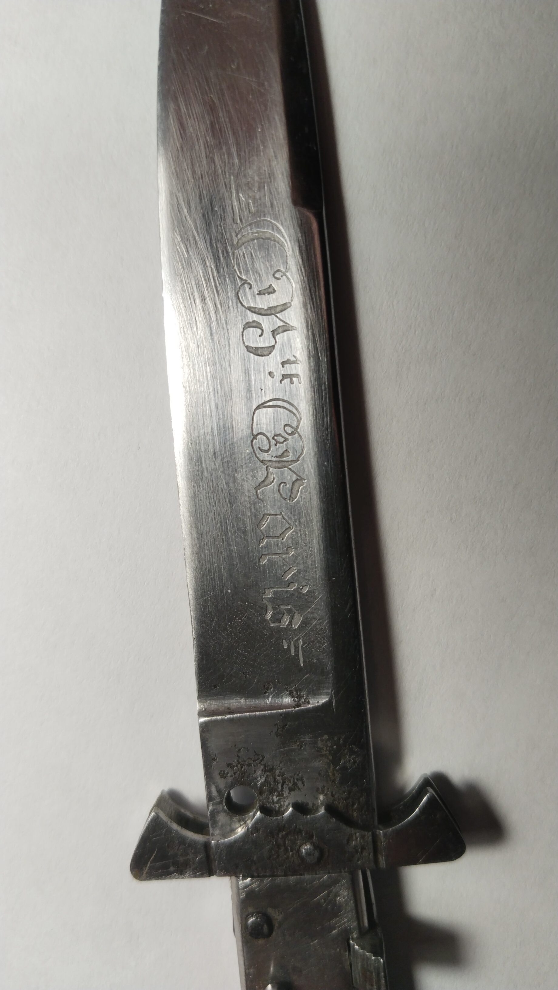 Please help me translate the inscription on the knife blade - My, Question, Ask Peekaboo, Knife, Inscription, What's this?, Consultation, Need advice, Problem, Longpost