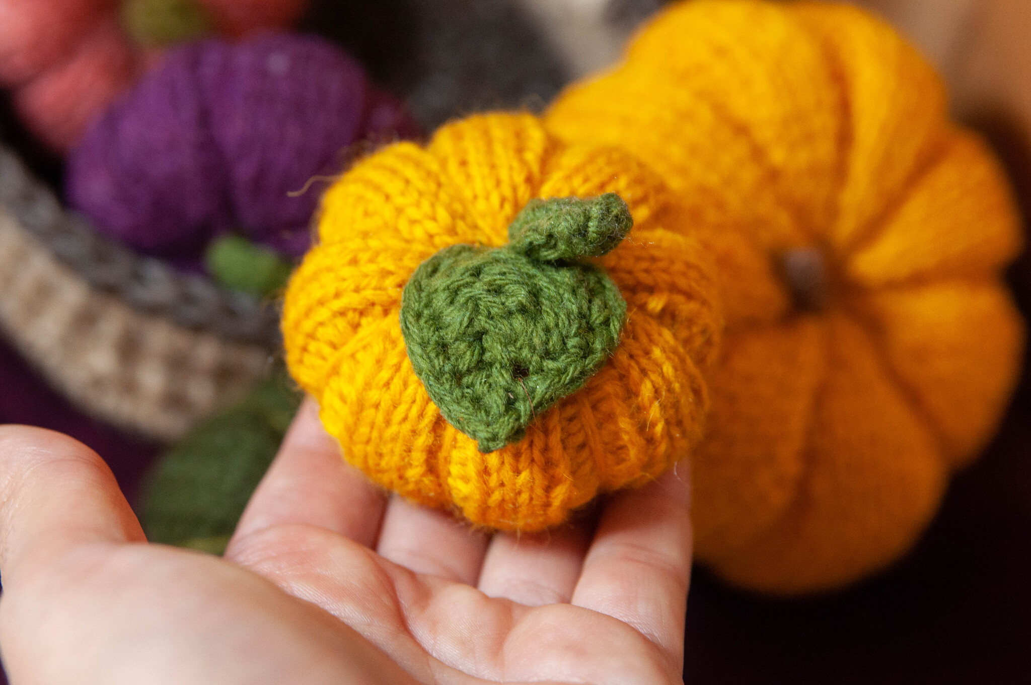 Cozy knitted pumpkins made of natural wool - My, Decor, Autumn, Pumpkin, Interior toy, Needlework, Decoration, Baskets, Handmade, Needlework without process, Presents, Interior Design, Longpost