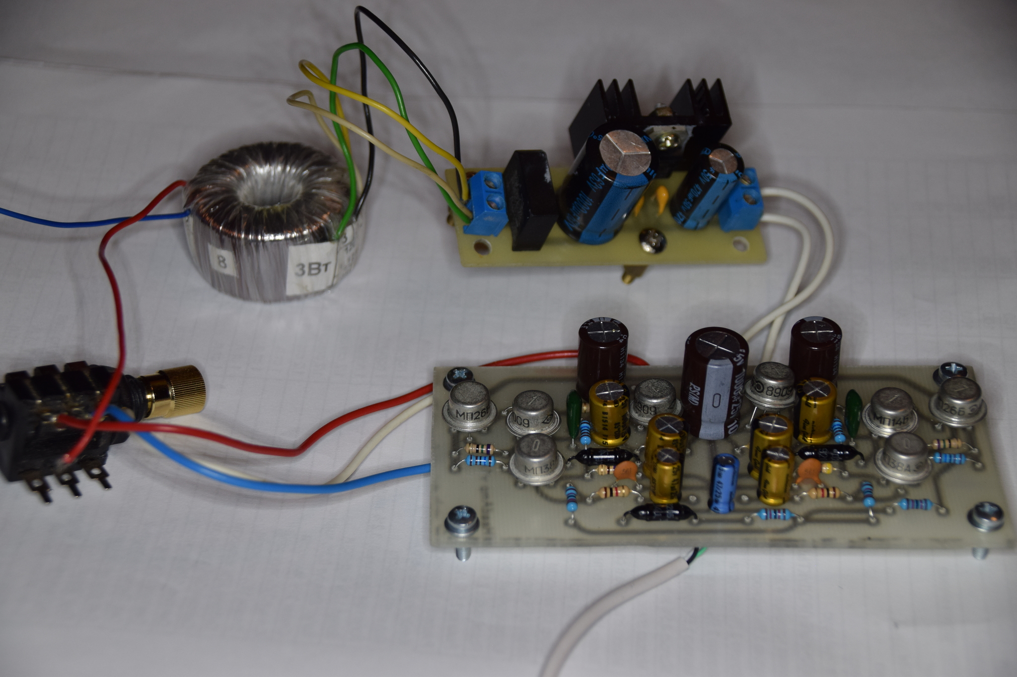 Headphone amplifier with germanium transistors - My, Sound amplifier, Transistor, Transformer, Headphones