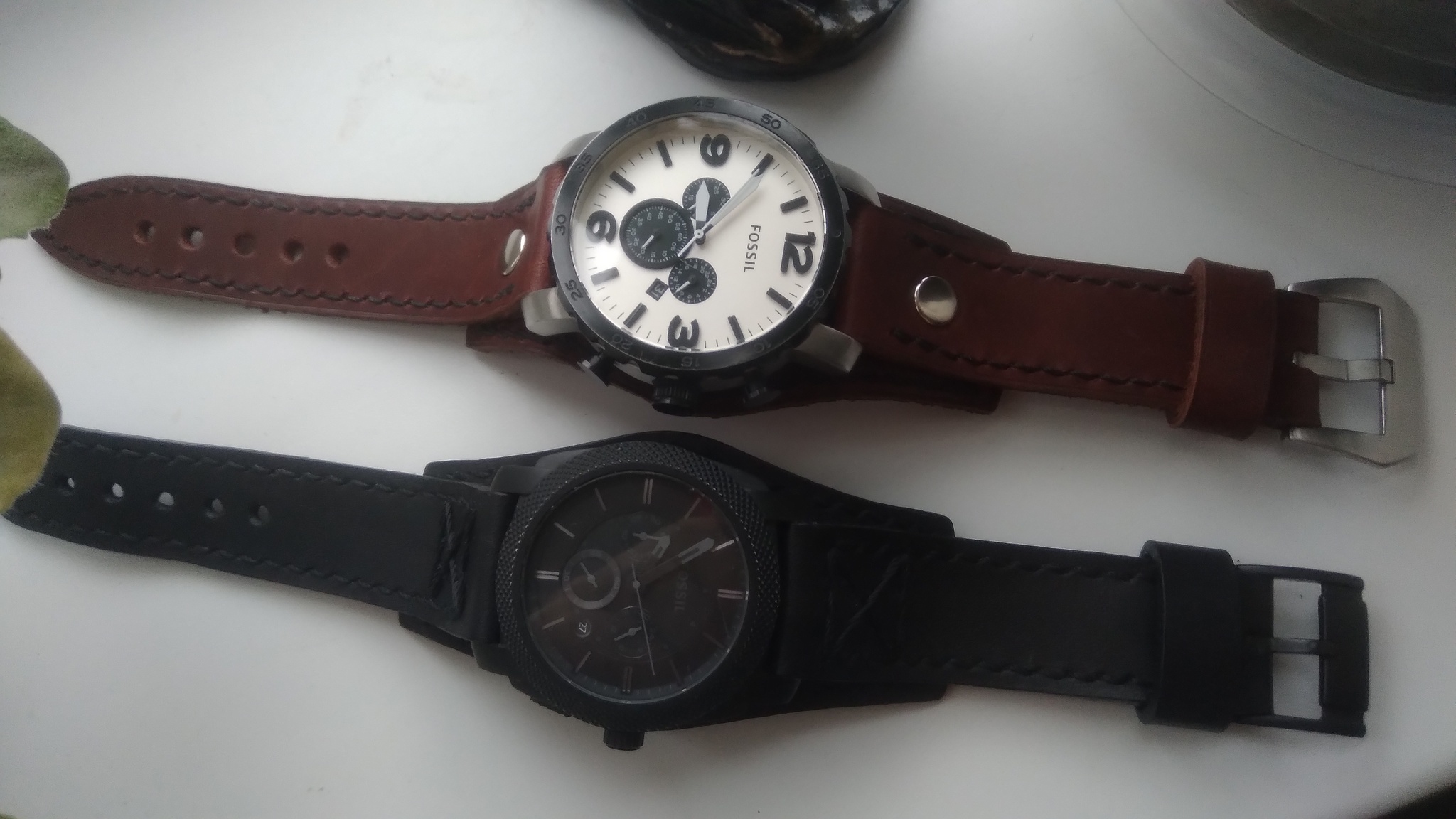 Two by two! - My, Strap, Watch strap, Accessories, Needlework without process, Leather products, Wrist Watch, Voronezh, Male, Womens, Two, Longpost