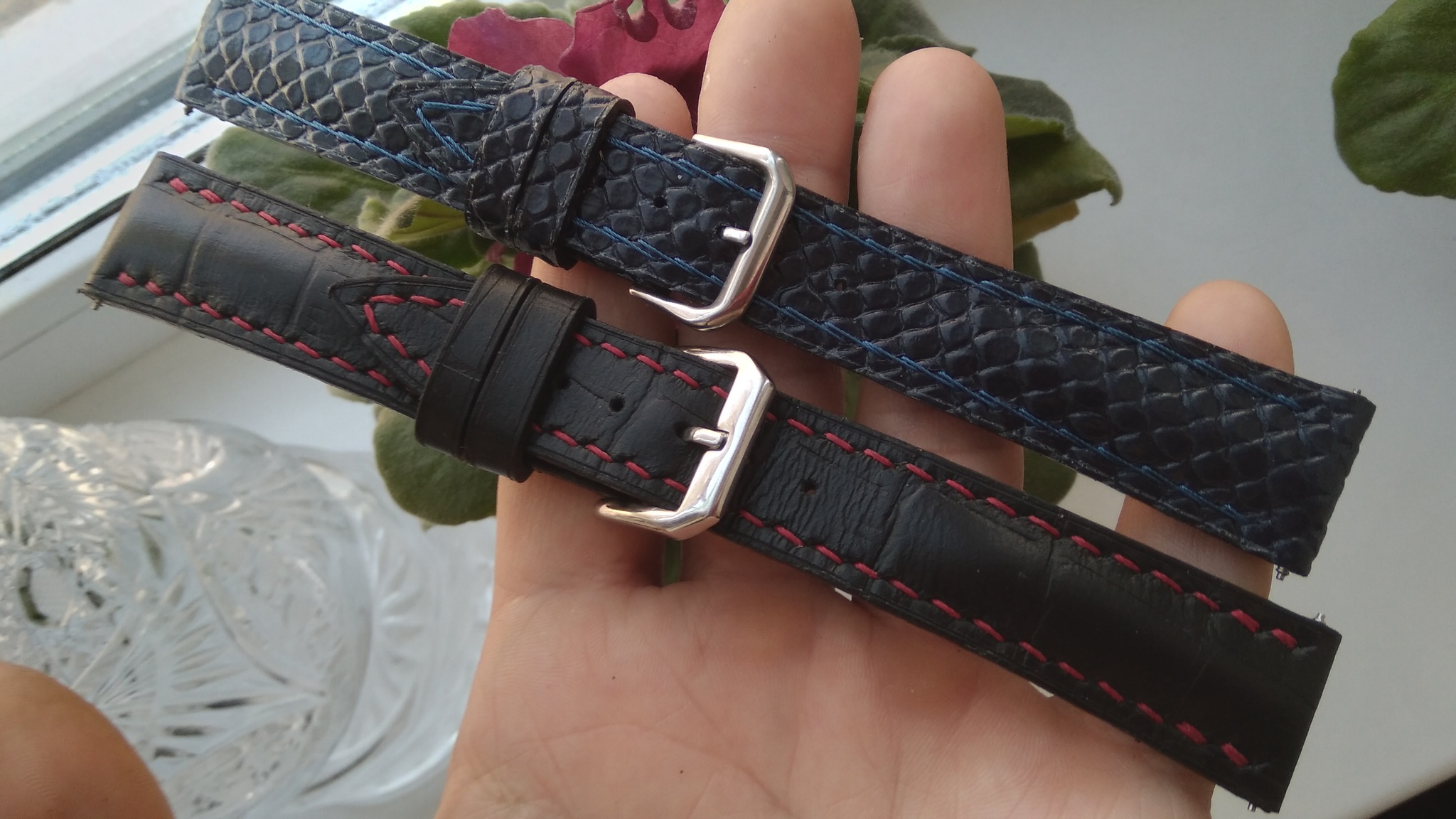 Two by two! - My, Strap, Watch strap, Accessories, Needlework without process, Leather products, Wrist Watch, Voronezh, Male, Womens, Two, Longpost