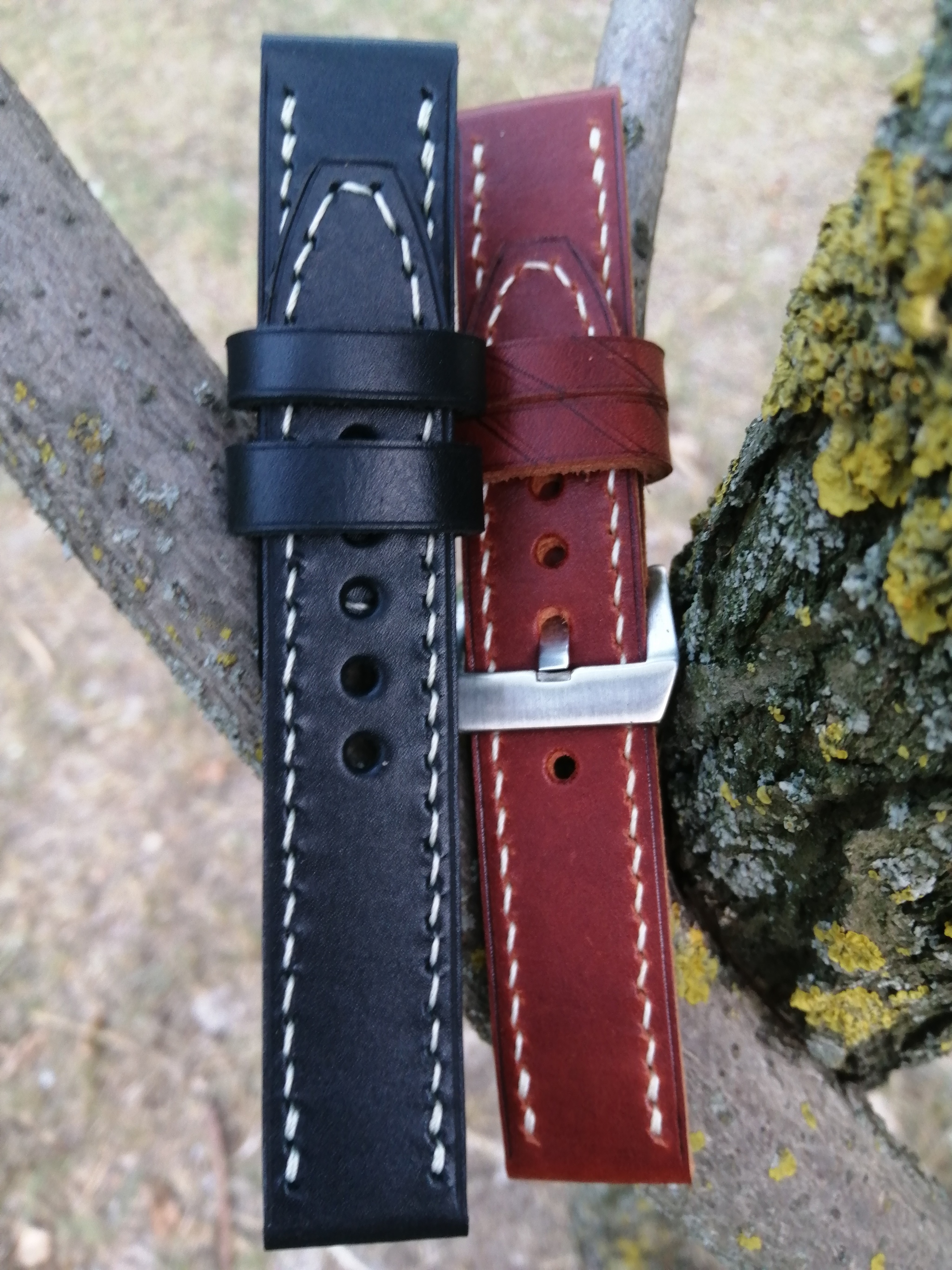 Two by two! - My, Strap, Watch strap, Accessories, Needlework without process, Leather products, Wrist Watch, Voronezh, Male, Womens, Two, Longpost