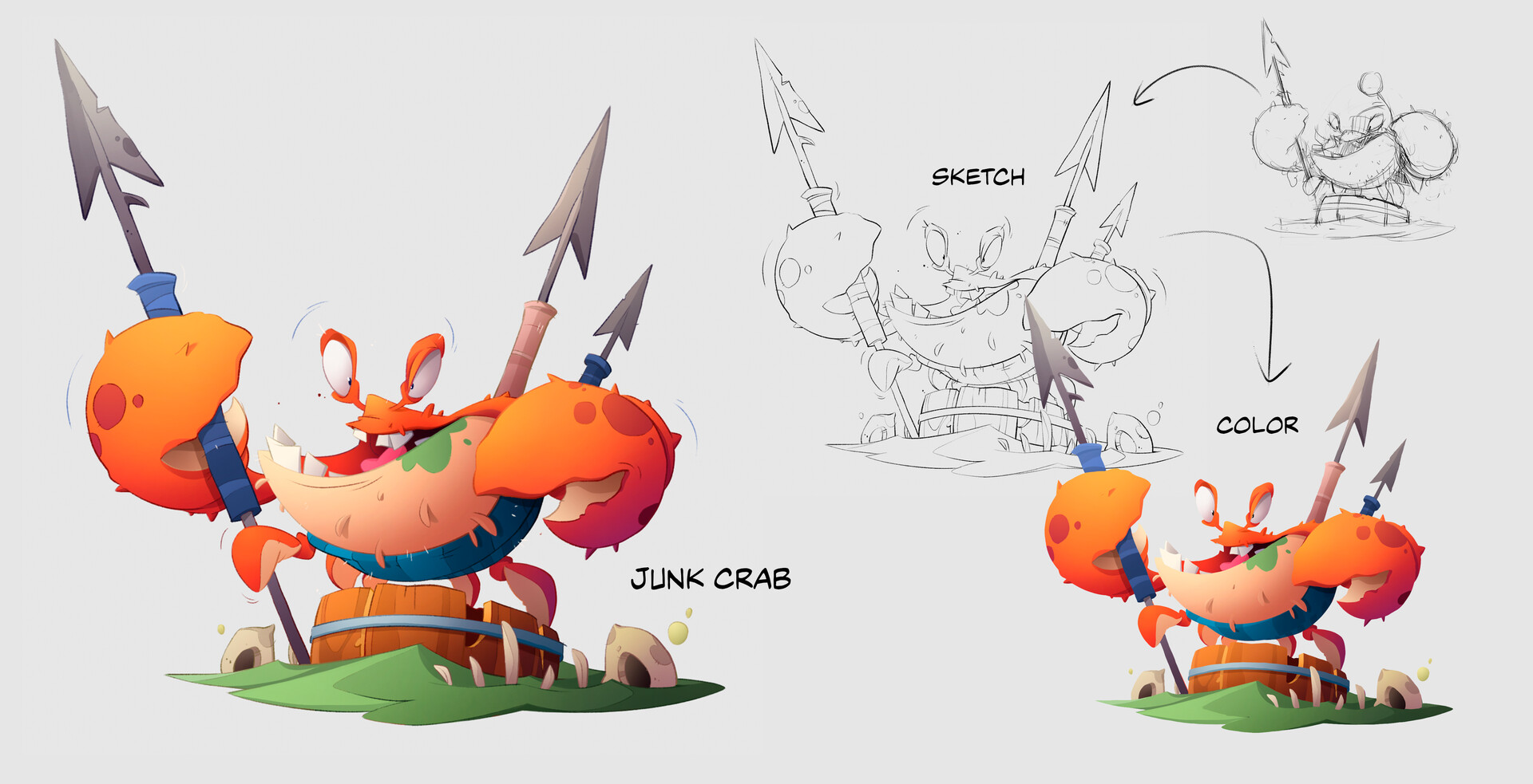 Junk Crab - My, 3D, Blender, Computer graphics, 3D modeling, Characters (edit), Crab, Garbage, Digital, 3D печать, Models, Concept, Trash, Scene, Longpost