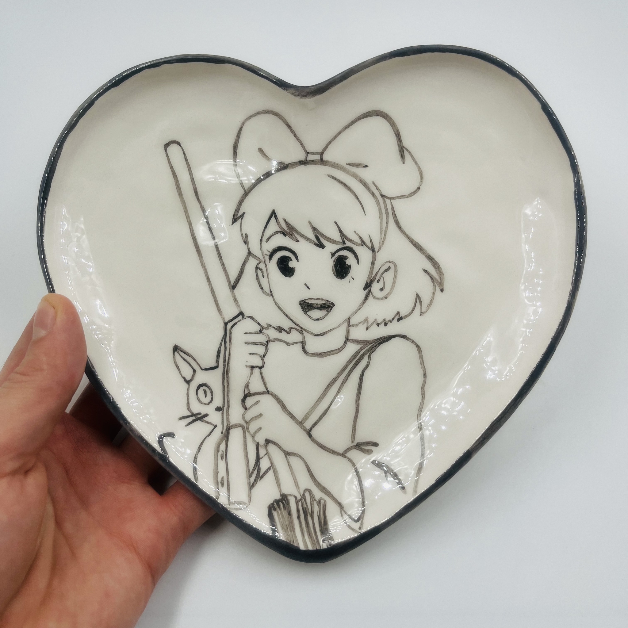 My - My, Plate, Ceramics, Handmade, Kiki's delivery service, Longpost, Needlework without process