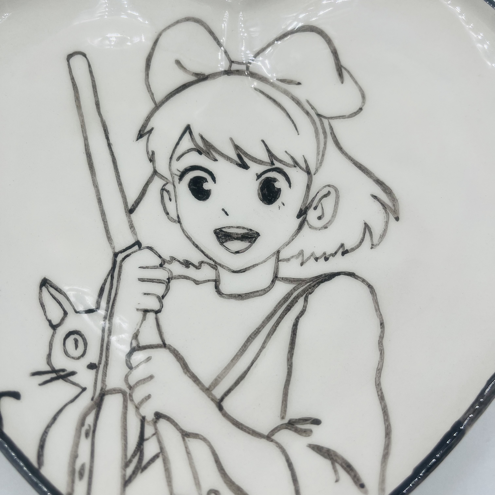 My - My, Plate, Ceramics, Handmade, Kiki's delivery service, Longpost, Needlework without process