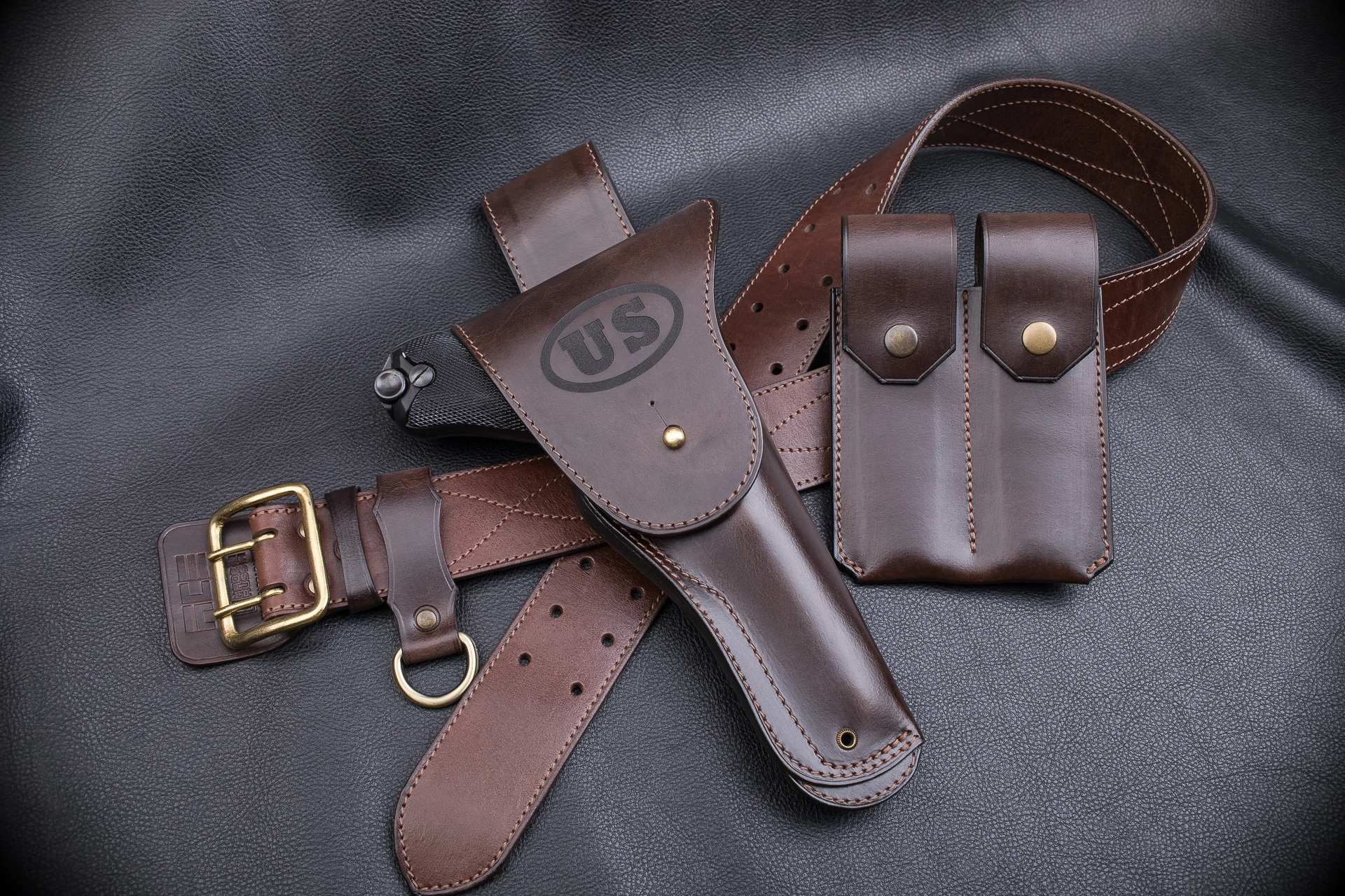 Luger P08 Old Army Style 1911 Holster - My, Holster, Natural leather, Order, Luger, Longpost, Needlework without process