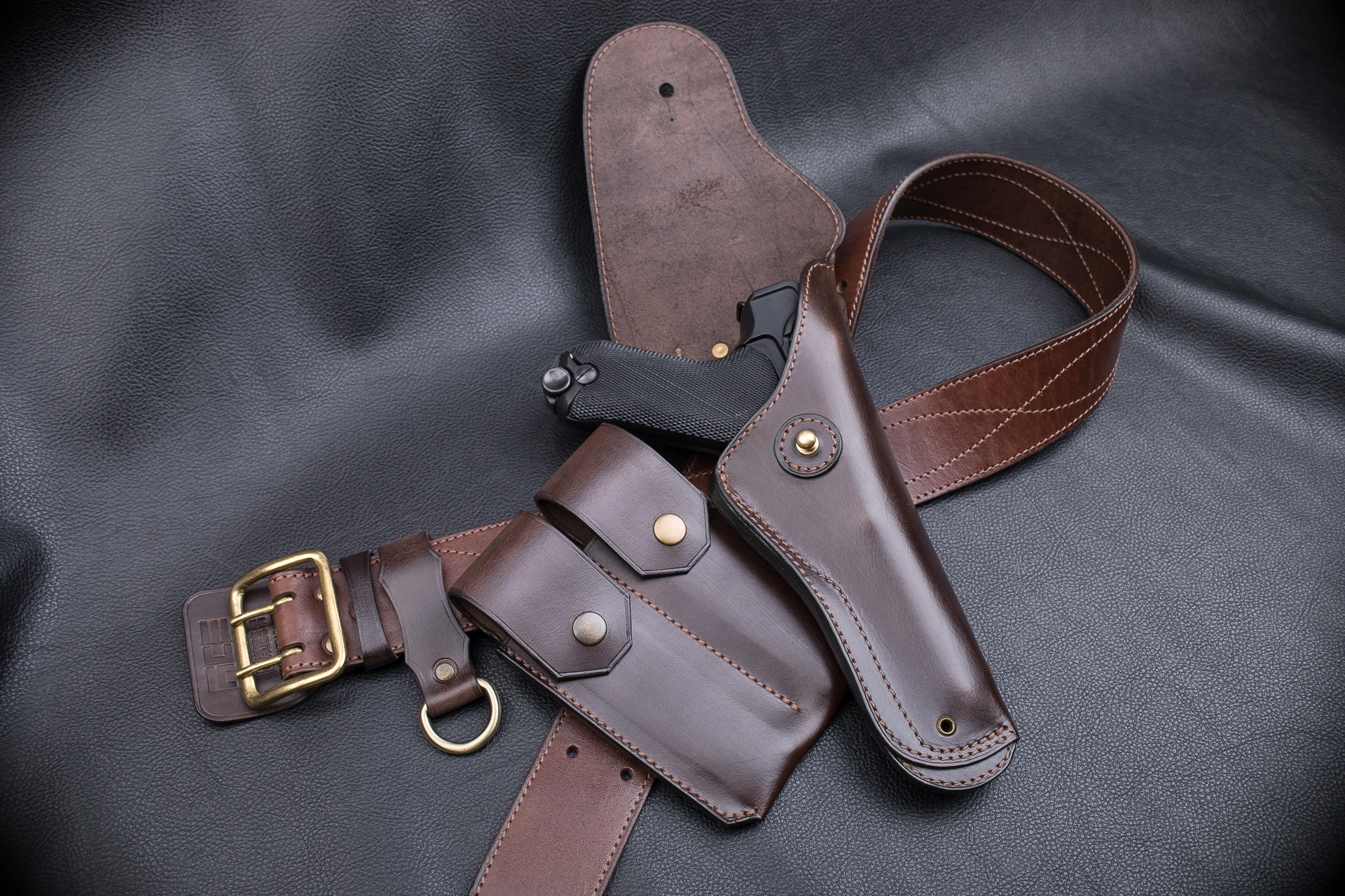 Luger P08 Old Army Style 1911 Holster - My, Holster, Natural leather, Order, Luger, Longpost, Needlework without process