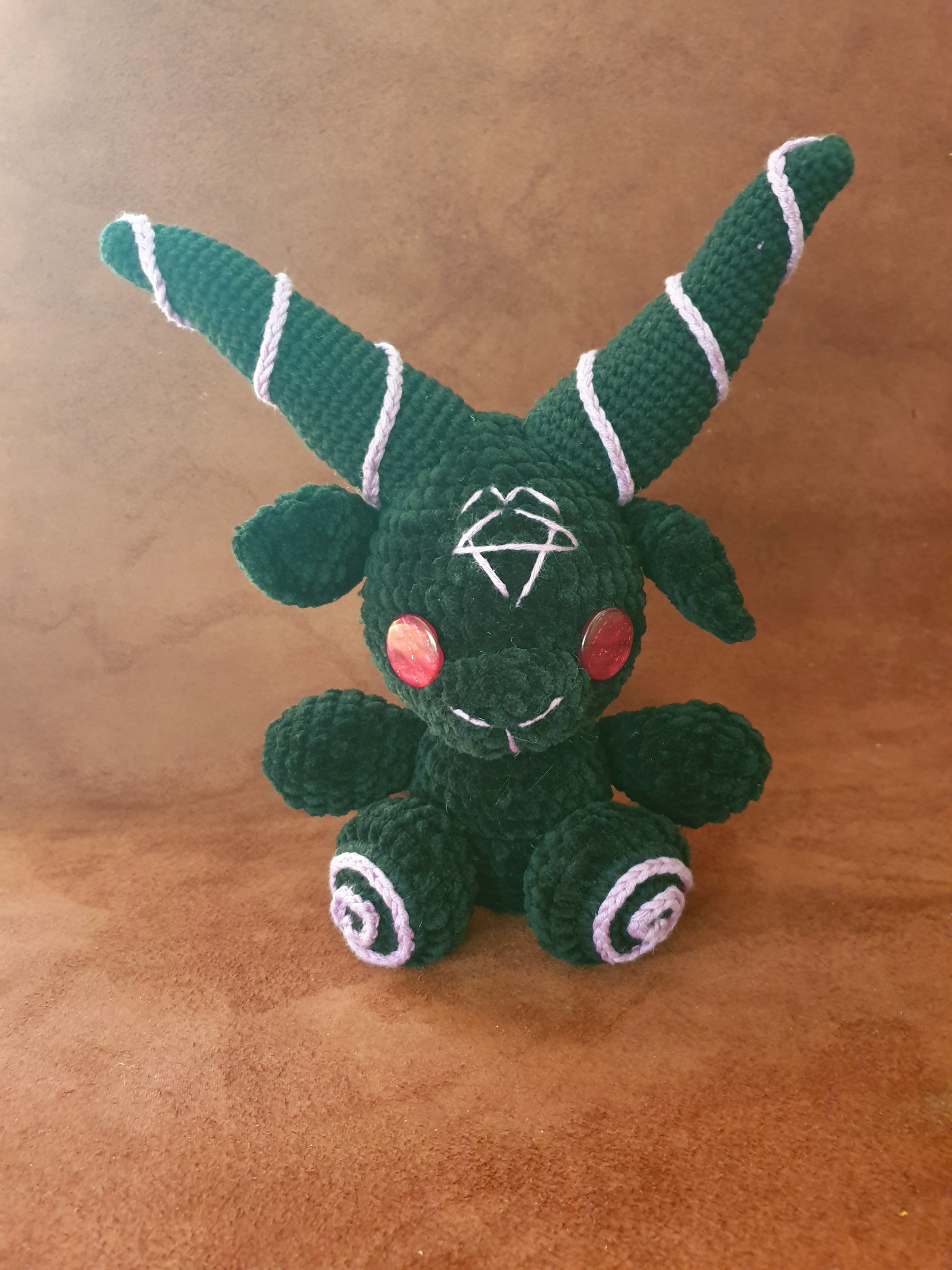 Plush Baphomets - My, Crochet, Amigurumi, Knitted toys, Needlework without process, Soft toy, Plush Toys, Baphomet, With your own hands, Longpost