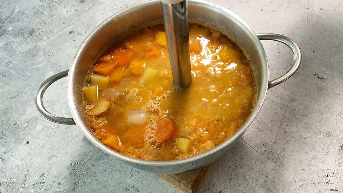 Cooking pumpkin and lentil soup - My, Recipe, Video recipe, Preparation, Soup, Pumpkin, Kitchen, Yummy, Food, Dinner, Longpost