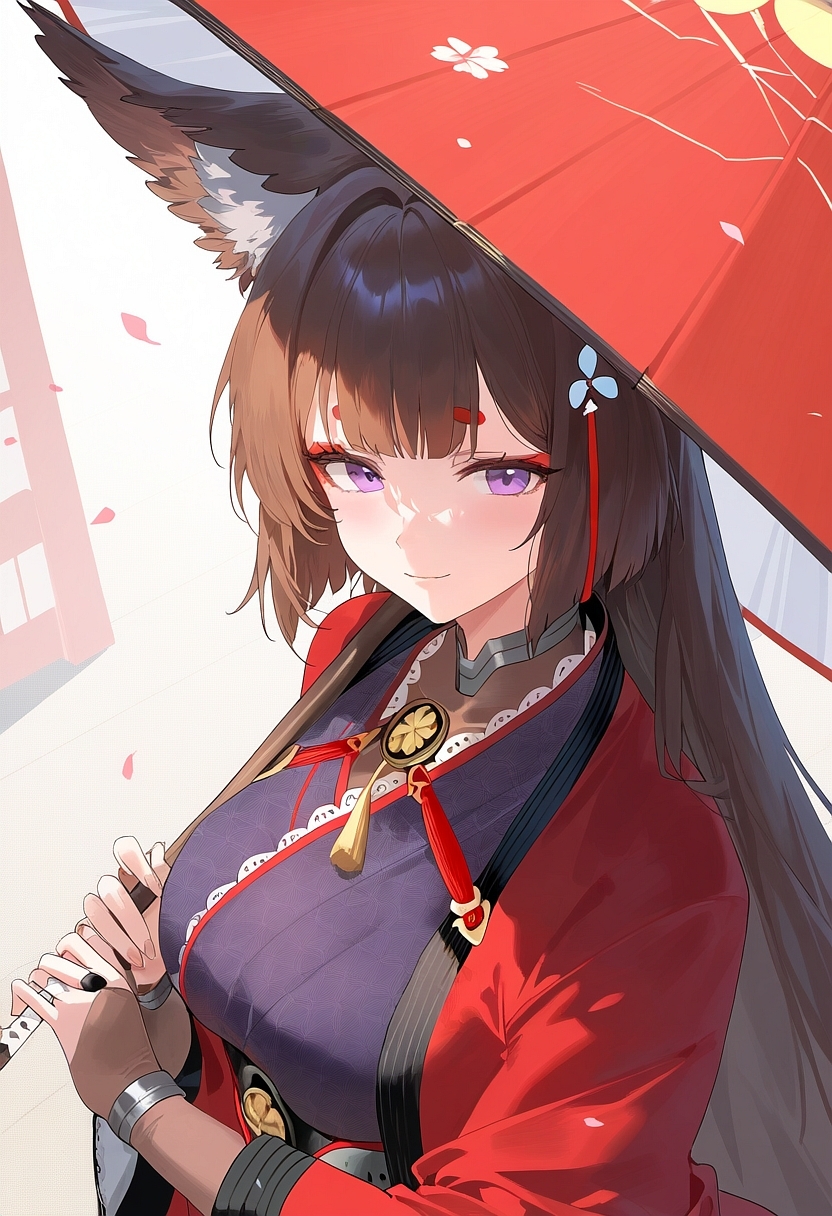 Ухи! Ухи! - Арт, Аниме, Anime Art, Арты нейросетей, Azur Lane, Amagi, Animal Ears, Длиннопост