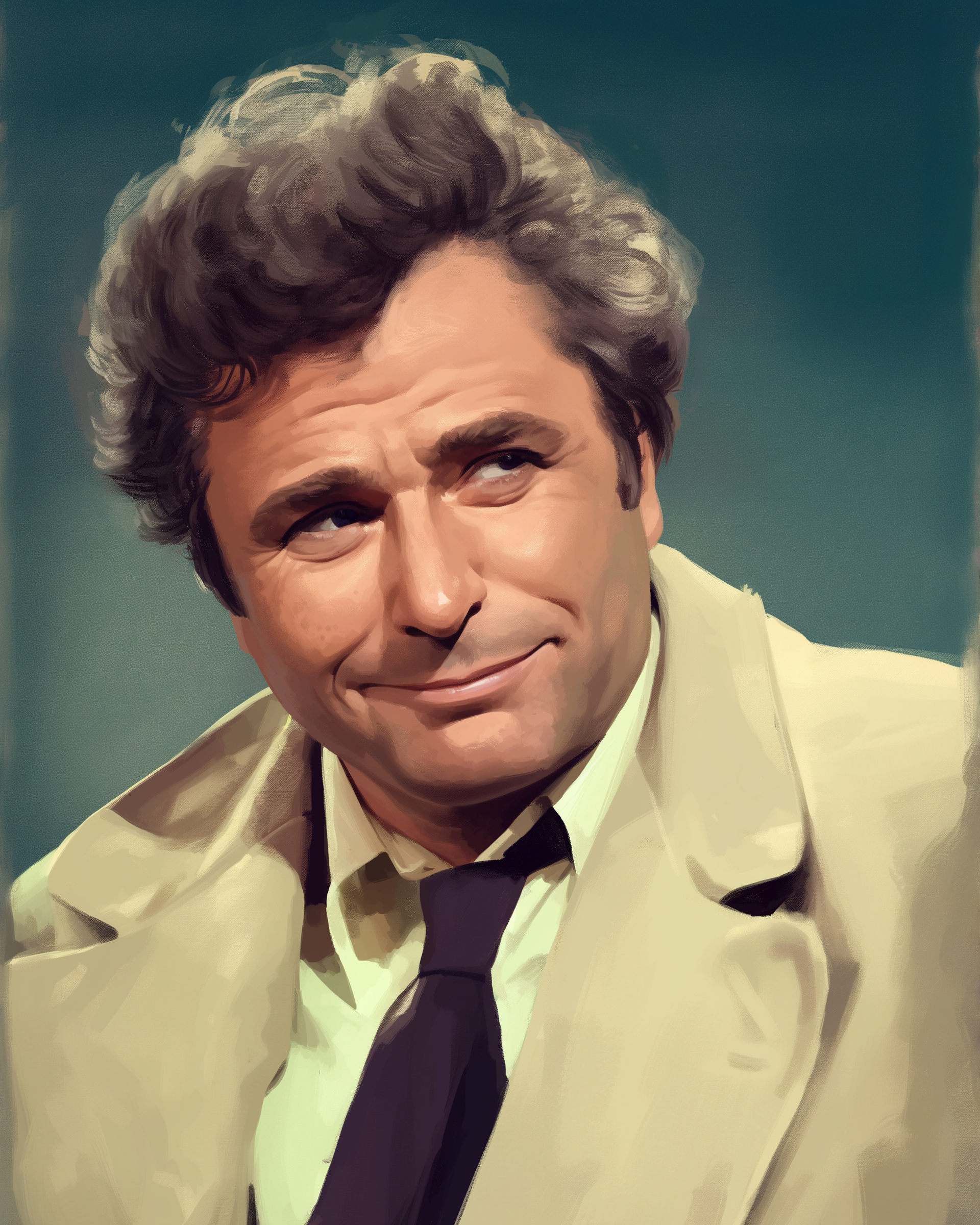 Peter Falk was born on September 16, 1927. - My, Neural network art, Midjourney, Pinanoc, Peter Falk, Birthday, Actors and actresses, Portrait, Colombo