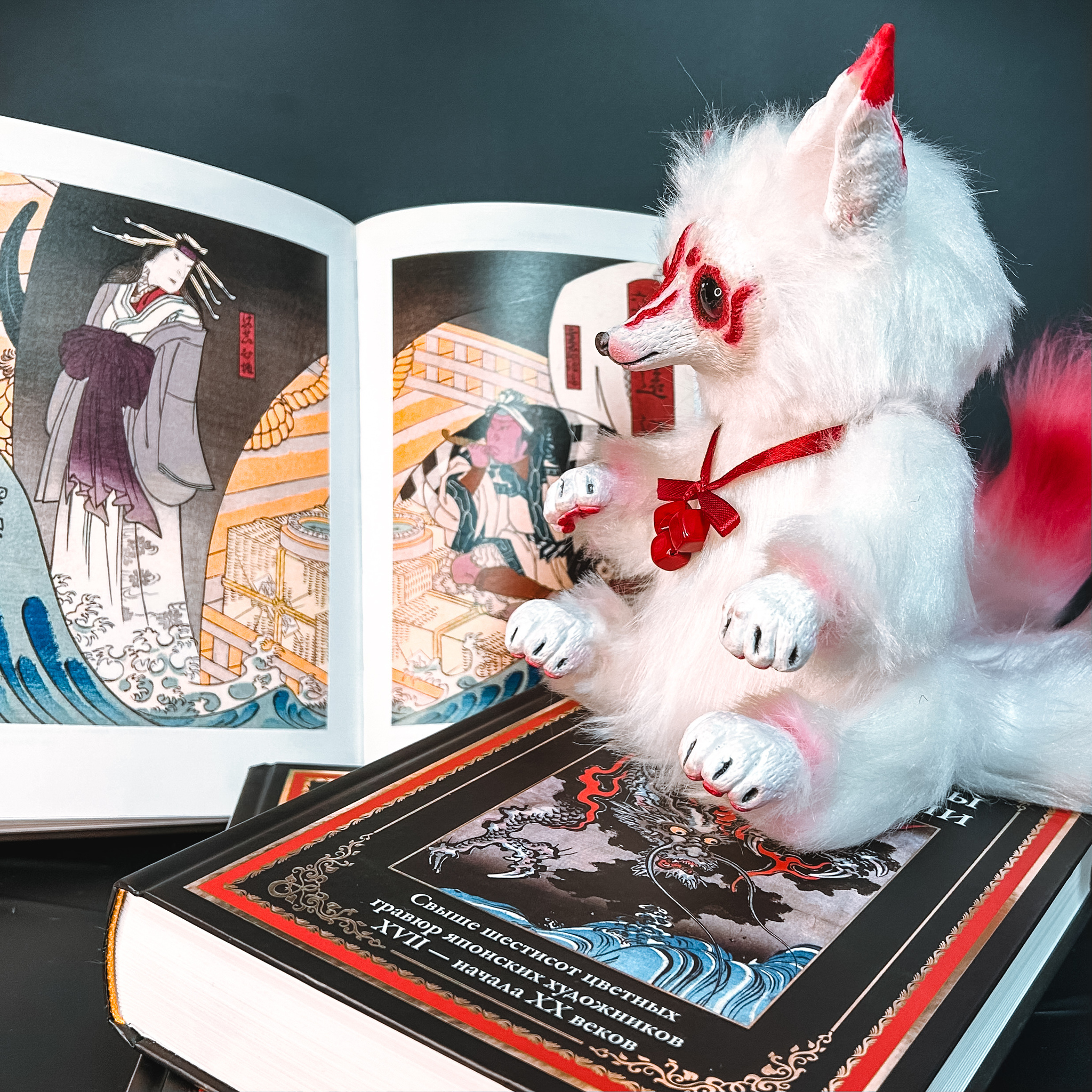 Kitsune - My, Polymer clay, Handmade, Handmade dolls, Mixed media, Kitsune, Author's toy, Interior toy, Longpost, Needlework without process