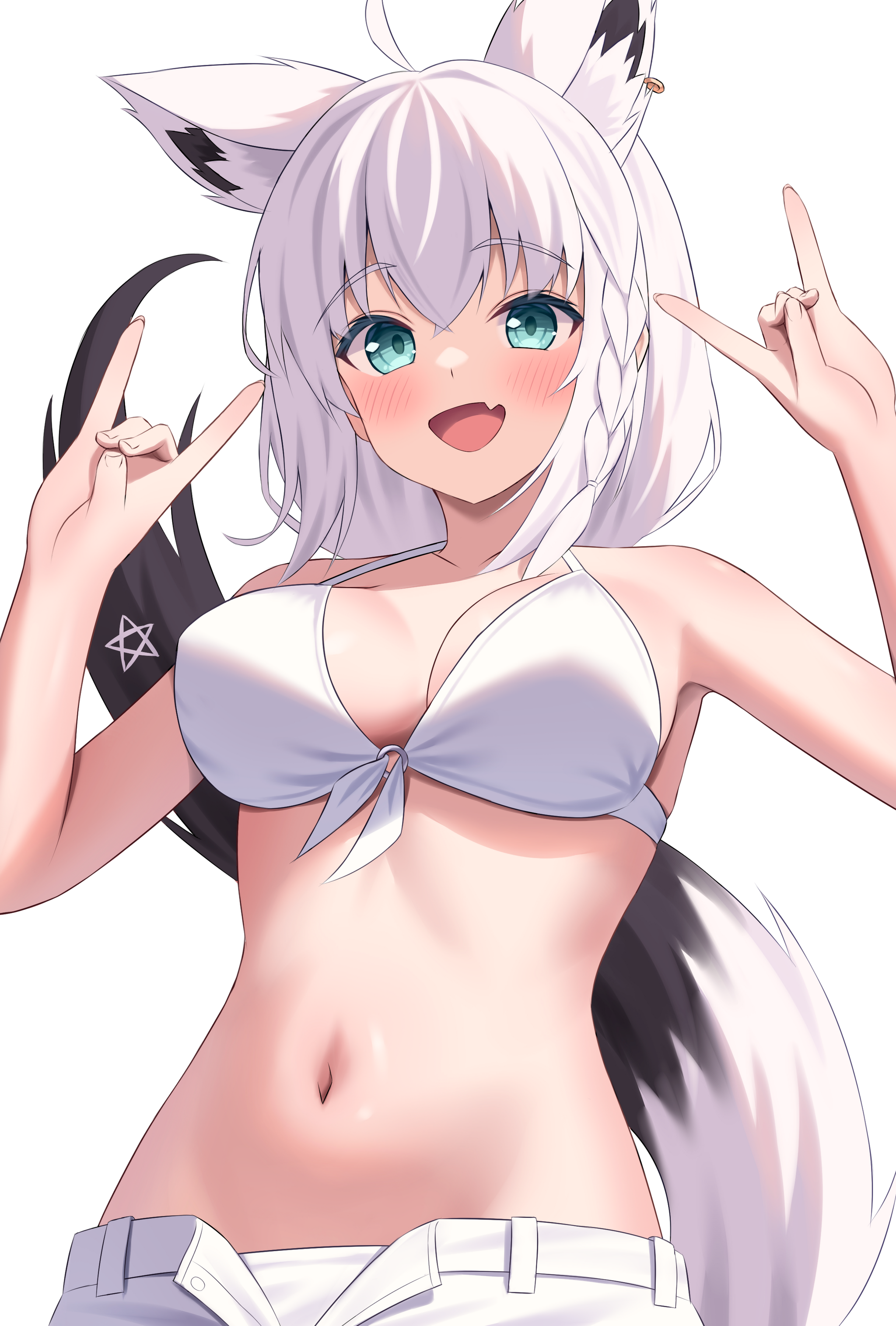 Fubuki - Anime art, Anime, Hololive, Virtual youtuber, Shirakami fubuki, Animal ears, Tail, NSFW