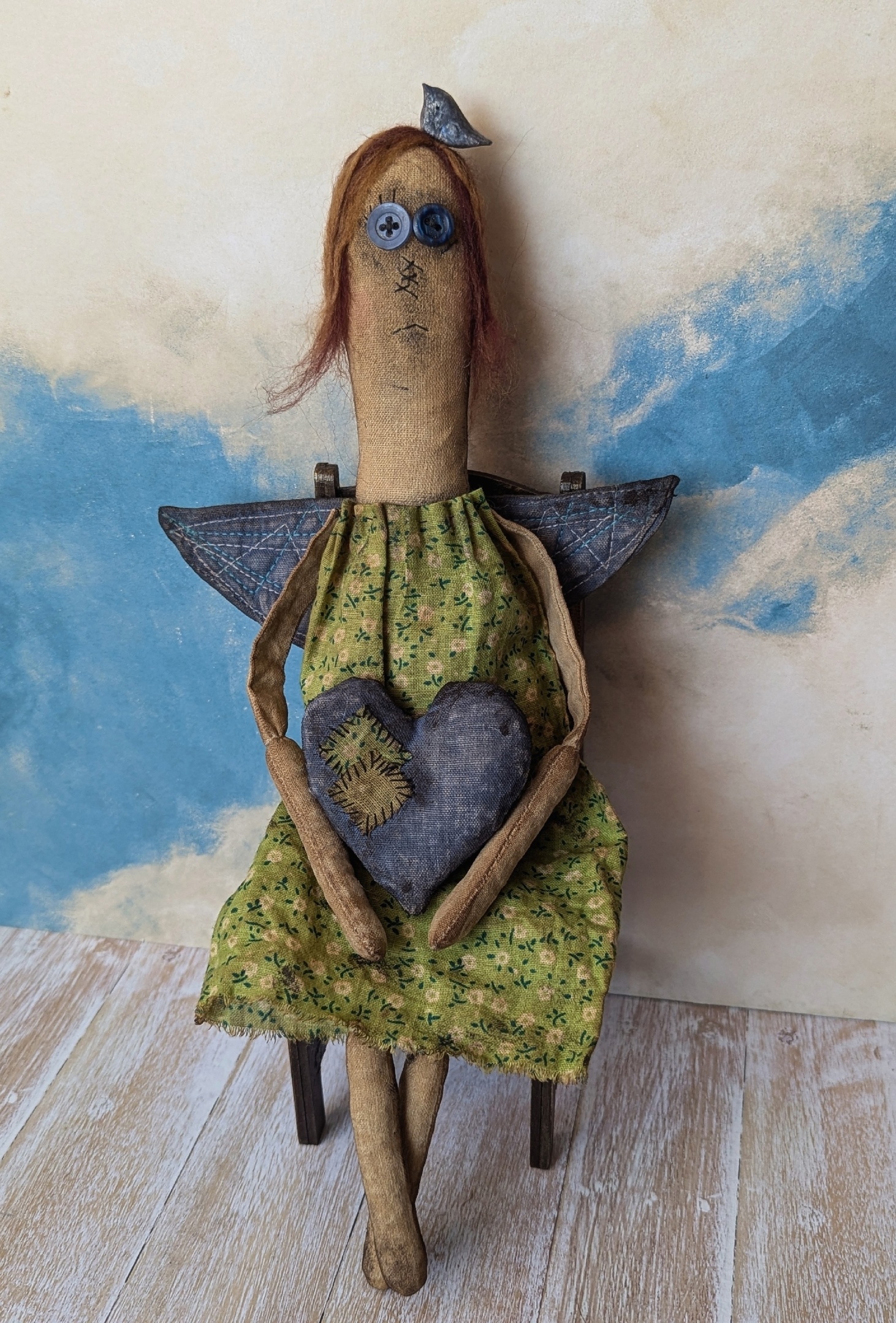 Angel Lelya - My, Primitive toy, Creation, Needlework without process, Kripota