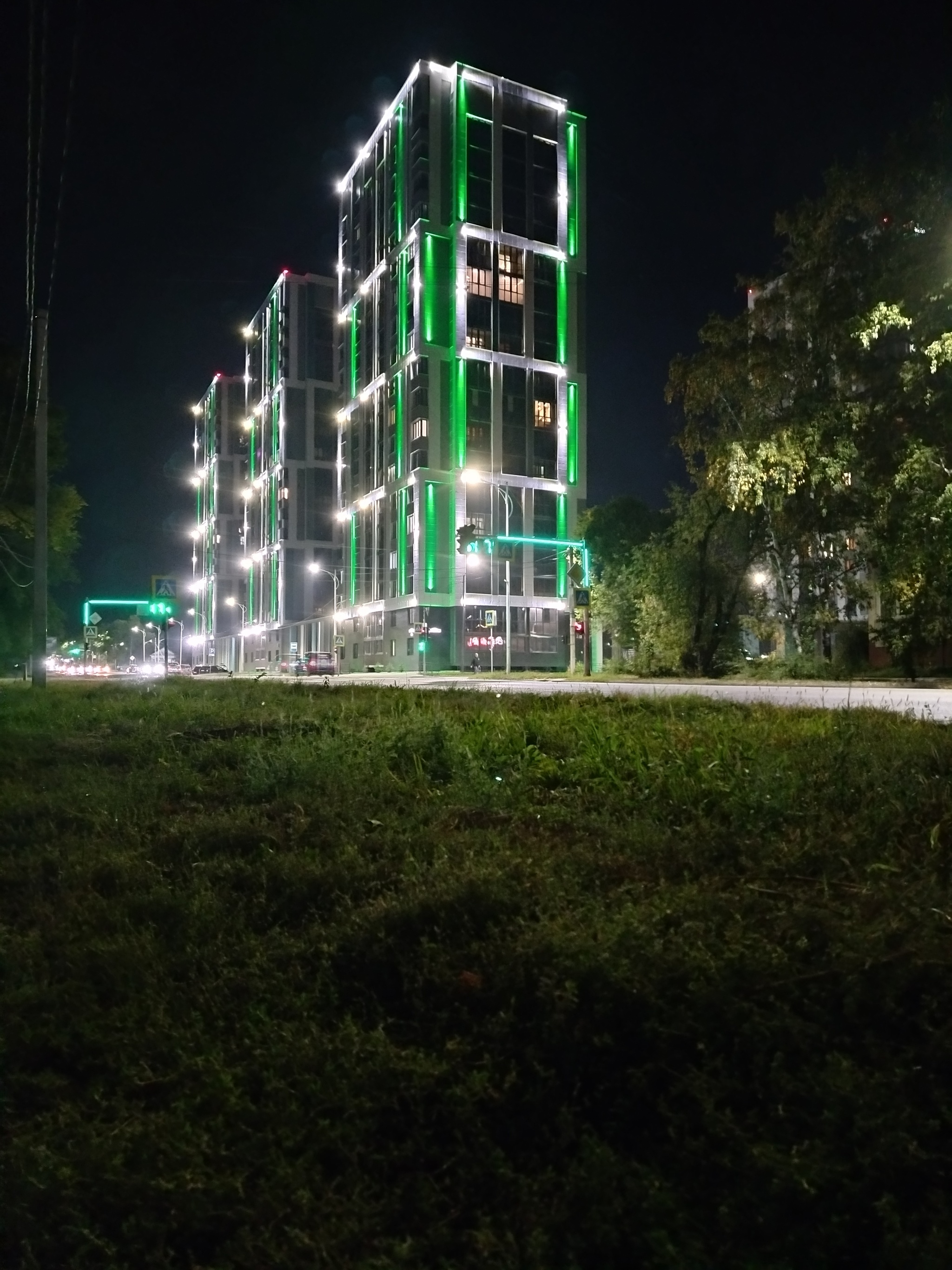 Evening lights of Blagoveshchenka - City walk, Evening, New building, Longpost