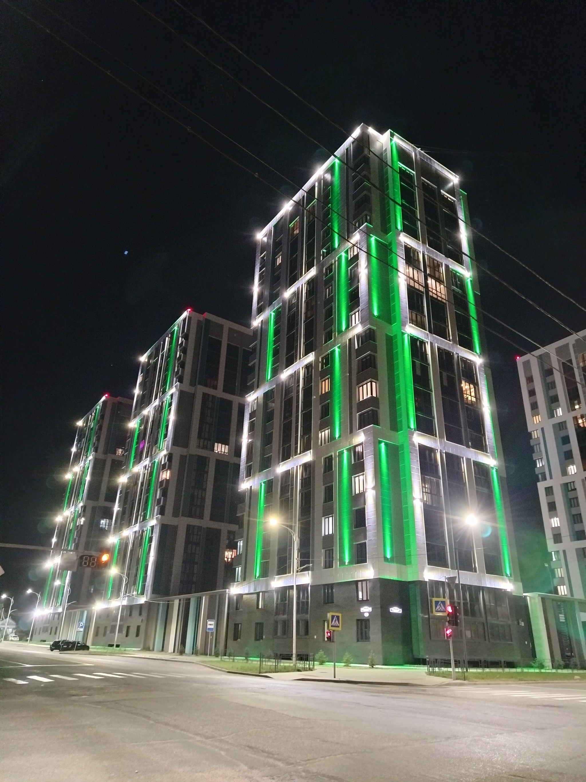 Evening lights of Blagoveshchenka - City walk, Evening, New building, Longpost