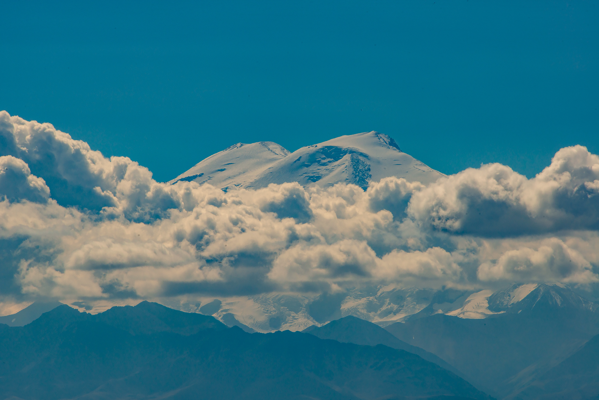 Elbrus in the clouds - My, The photo, Nature, Landscape, Elbrus