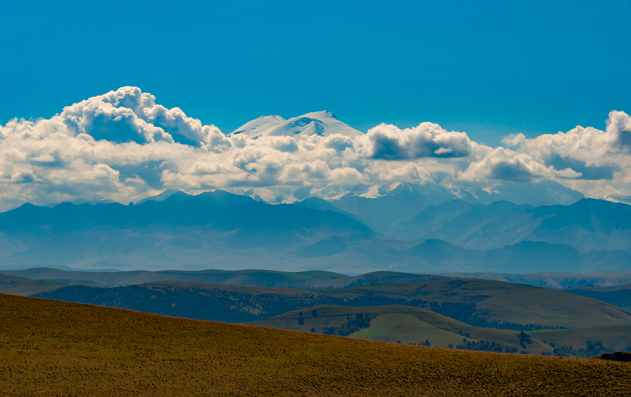 Elbrus in the clouds - My, The photo, Nature, Landscape, Elbrus