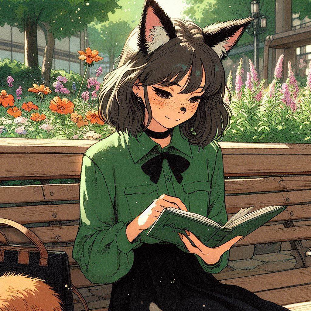 Встреча с мамой - Моё, Арты нейросетей, Арт, Anime Art, Нейронные сети, Animal Ears, Девушки, Аниме, Original Character, Кицунэ, Хвост, Рыжие, Веснушки, Поездка, Встреча, Ginger & White, Длиннопост