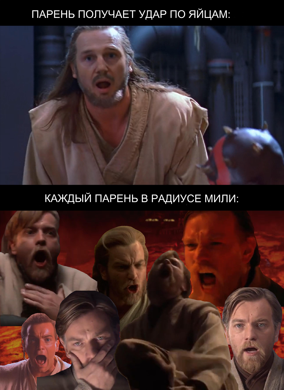 Sensitivity to pain - Picture with text, Memes, Humor, Kick in the balls, Star Wars