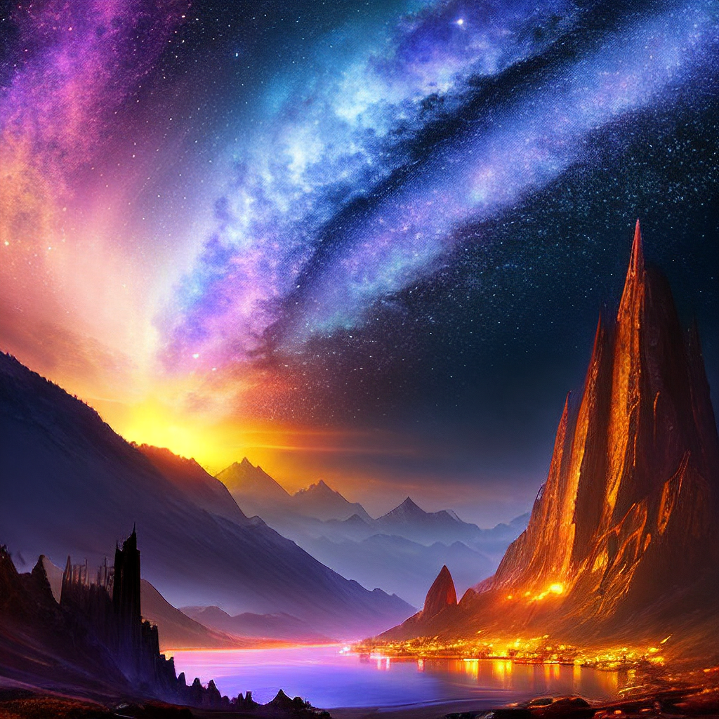 Fantasy worlds - My, Art, Neural network art, 3D, Artificial Intelligence, Fantasy, Нейронные сети, Fantastic worlds, Other worlds, Space, Universe, Constellations, Lava, Another world, Landscape, Nature, Fantasy, The mountains, Crater, beauty, Longpost