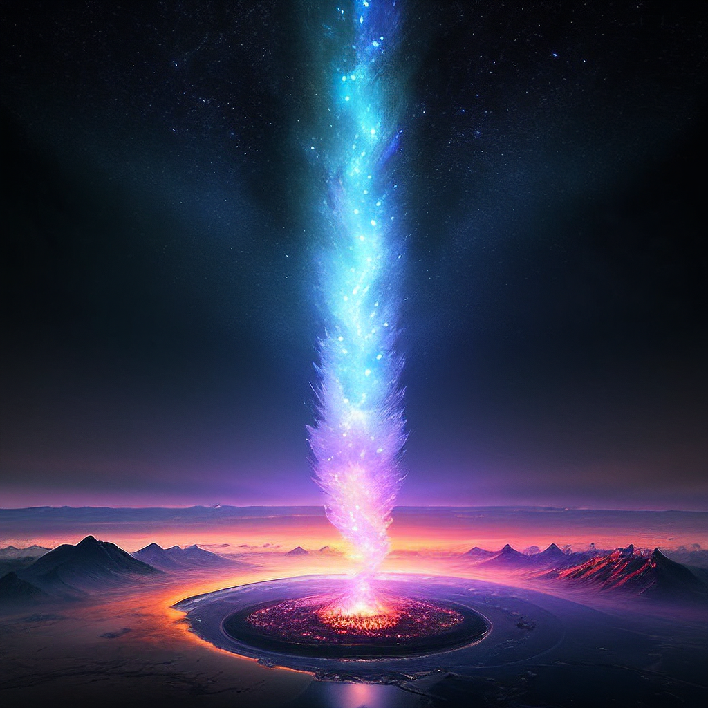 Fantasy worlds - My, Art, Neural network art, 3D, Artificial Intelligence, Fantasy, Нейронные сети, Fantastic worlds, Other worlds, Space, Universe, Constellations, Lava, Another world, Landscape, Nature, Fantasy, The mountains, Crater, beauty, Longpost