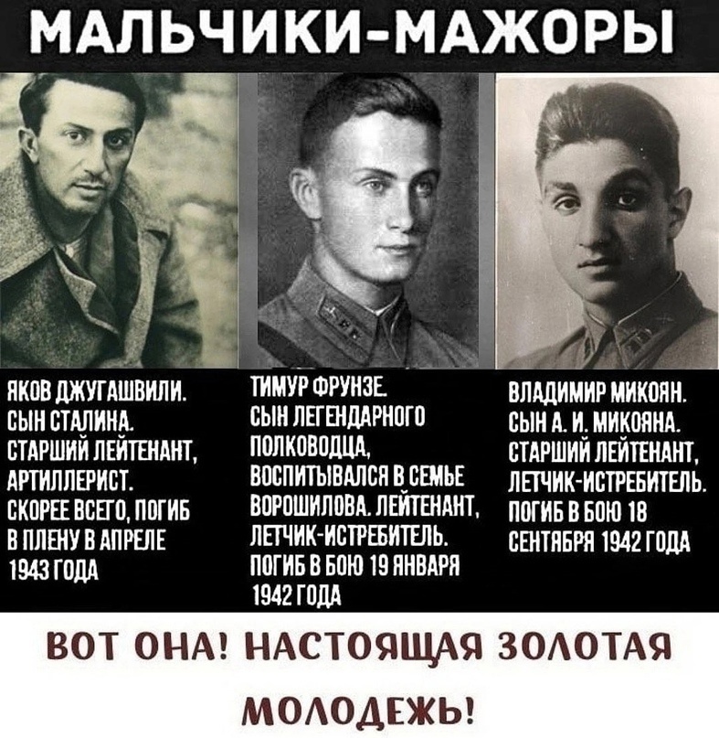 Golden youth of the USSR era - the USSR, Past, Youth, Picture with text, Golden youth, Frunze, Mikoyan, Yakov Stalin