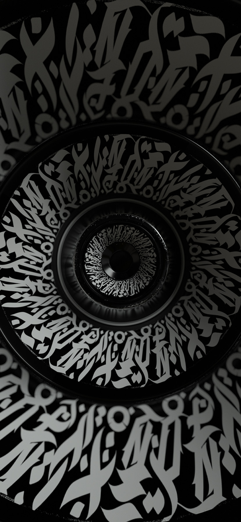 Calligraphy on disc, 3d - My, Calligraffiti (style), Images, 3D modeling, Longpost