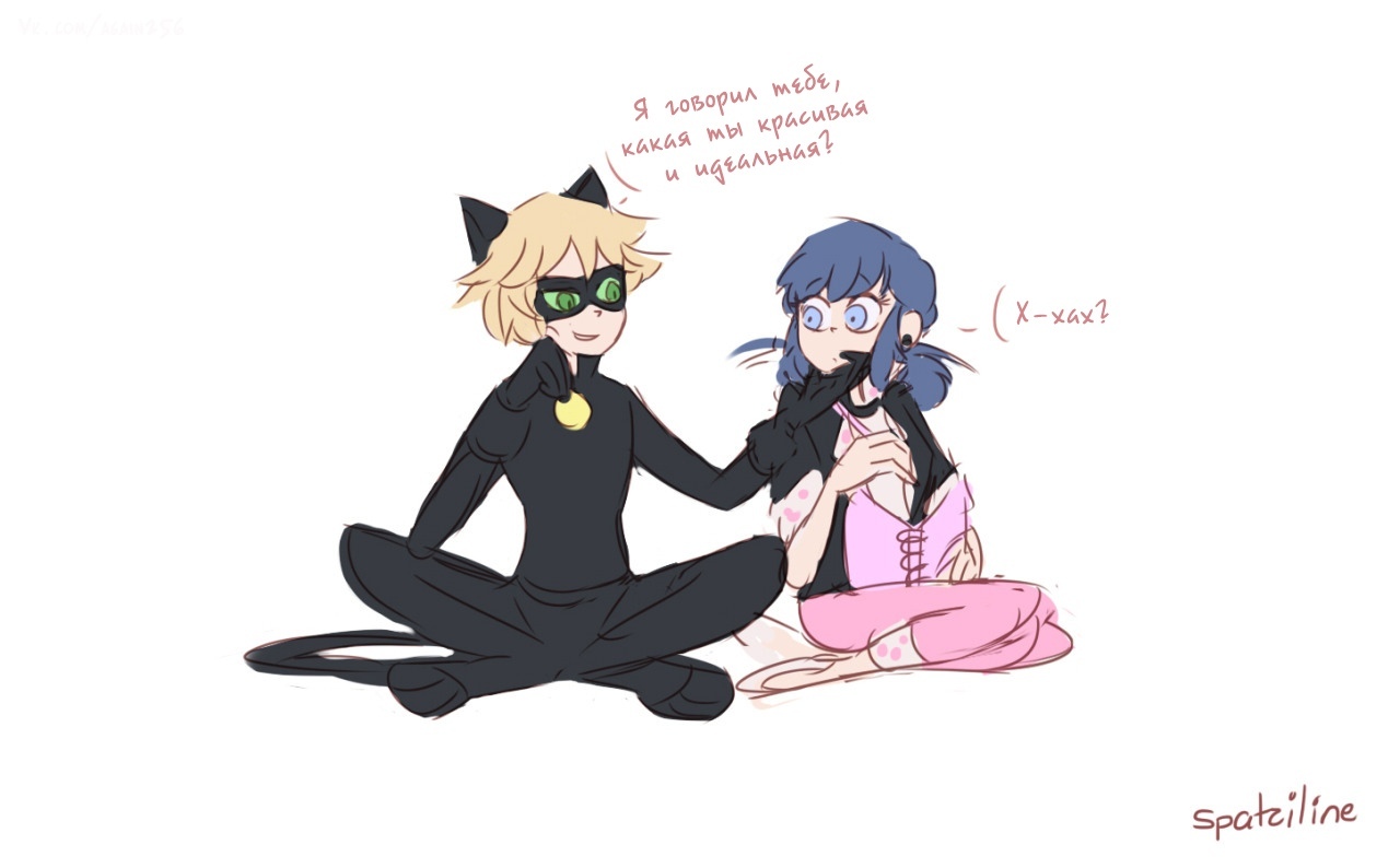 I gave in to the wrong instincts... - Comics, Art, Lady Bug and Super Cat, Cartoons, Chat Noir, Marinette, Spatziline, Longpost