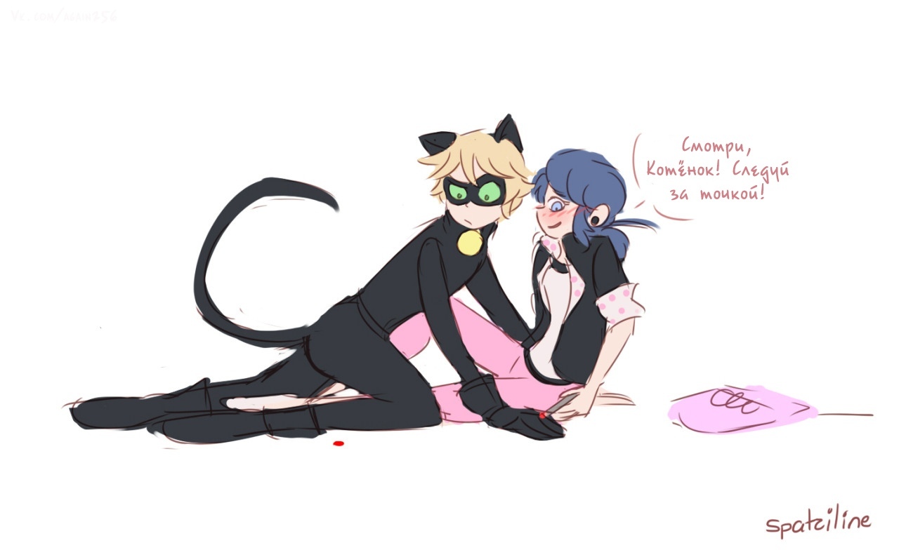 I gave in to the wrong instincts... - Comics, Art, Lady Bug and Super Cat, Cartoons, Chat Noir, Marinette, Spatziline, Longpost