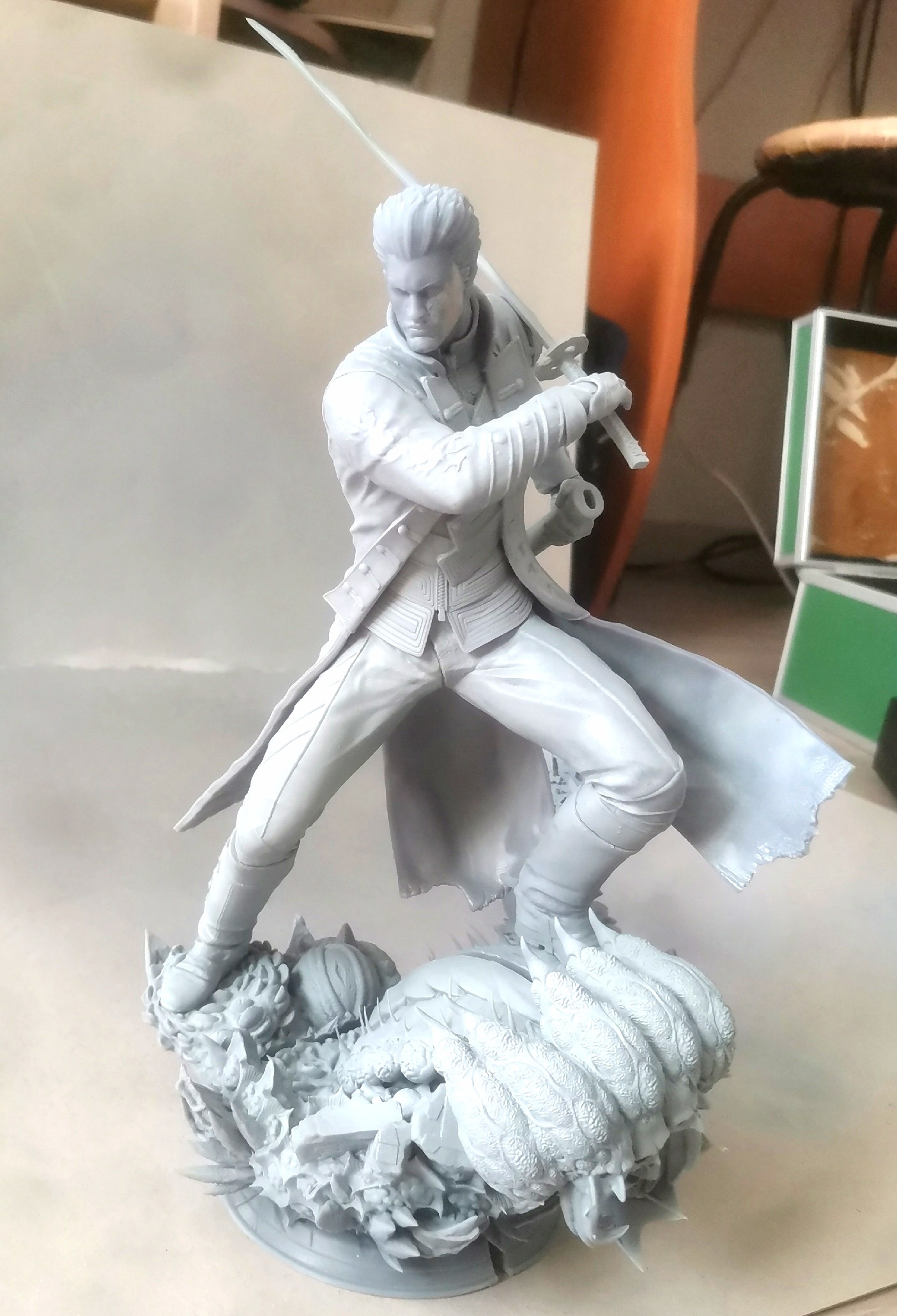 The woman sat and was bored - My, 3D печать, Figurines, Photopolymer printing, Devil may cry, Anycubic, Virgil, Longpost