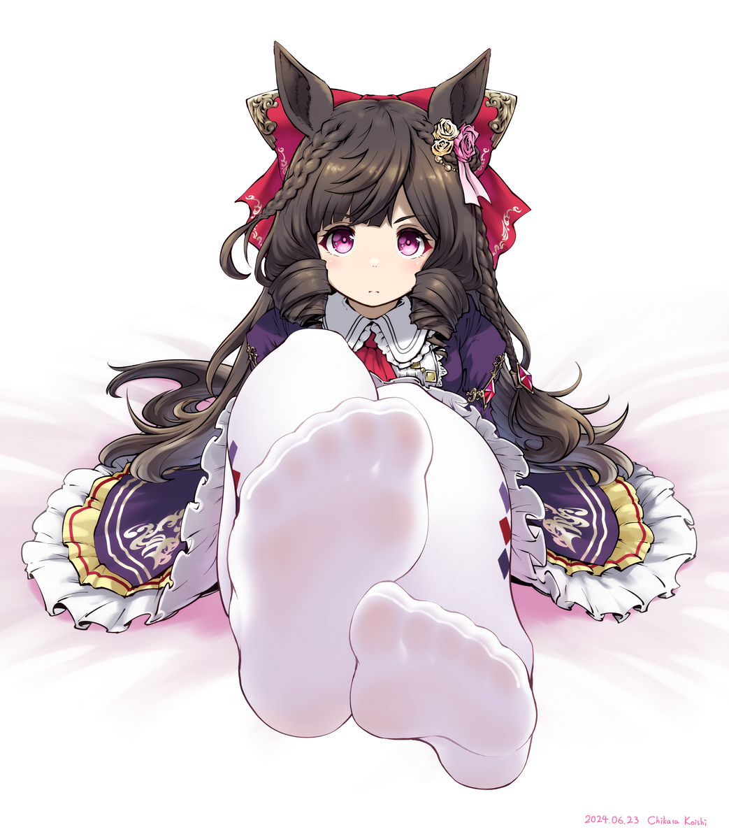 Hello, people of high culture - Anime, Anime art, Uma musume pretty derby, Animal ears, Tights, Foot fetish