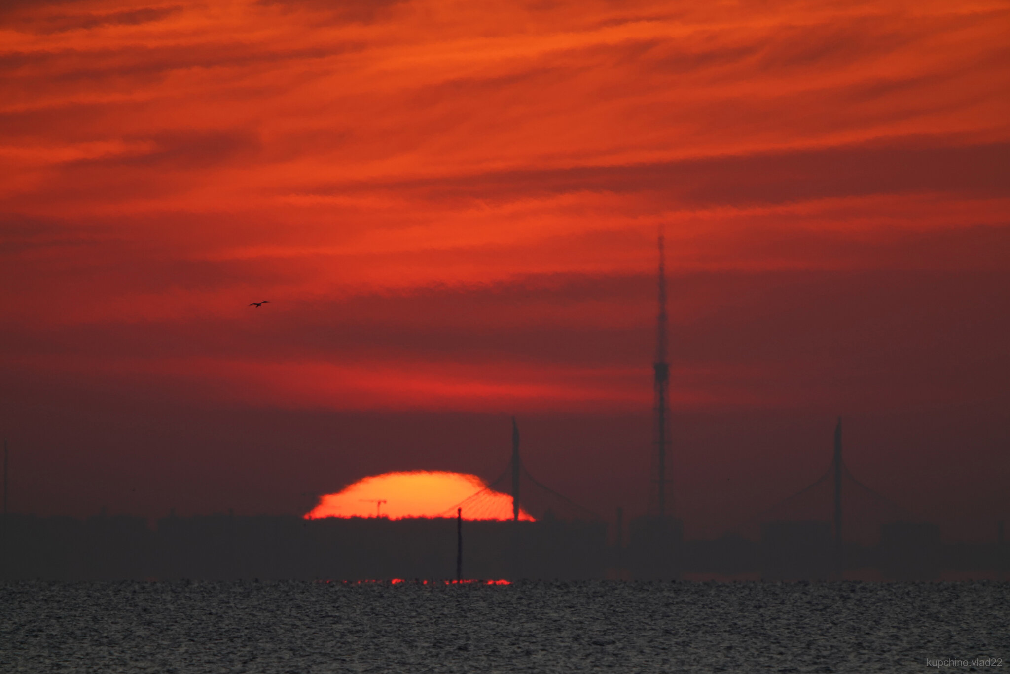 Sunrise over St. Petersburg and the Gulf of Finland - My, The photo, Saint Petersburg, Sunrise, The Gulf of Finland, Video, Soundless, Longpost