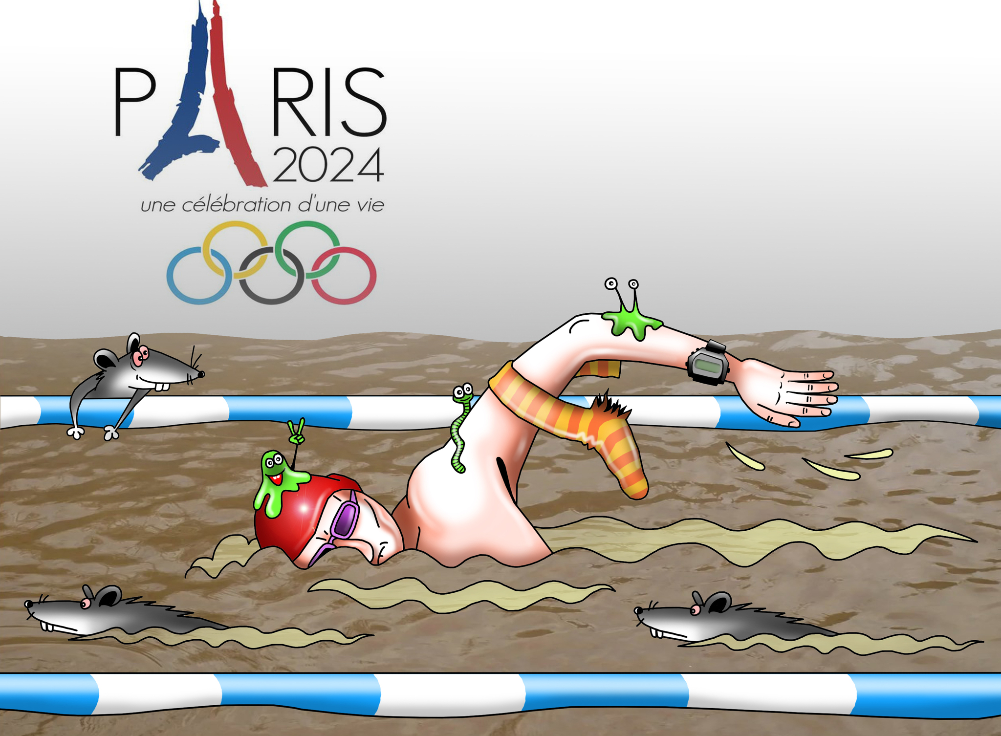 Olympics - Sergey Korsun, Caricature, Photoshop, Swimming, Politics, Sport, Olympic Games