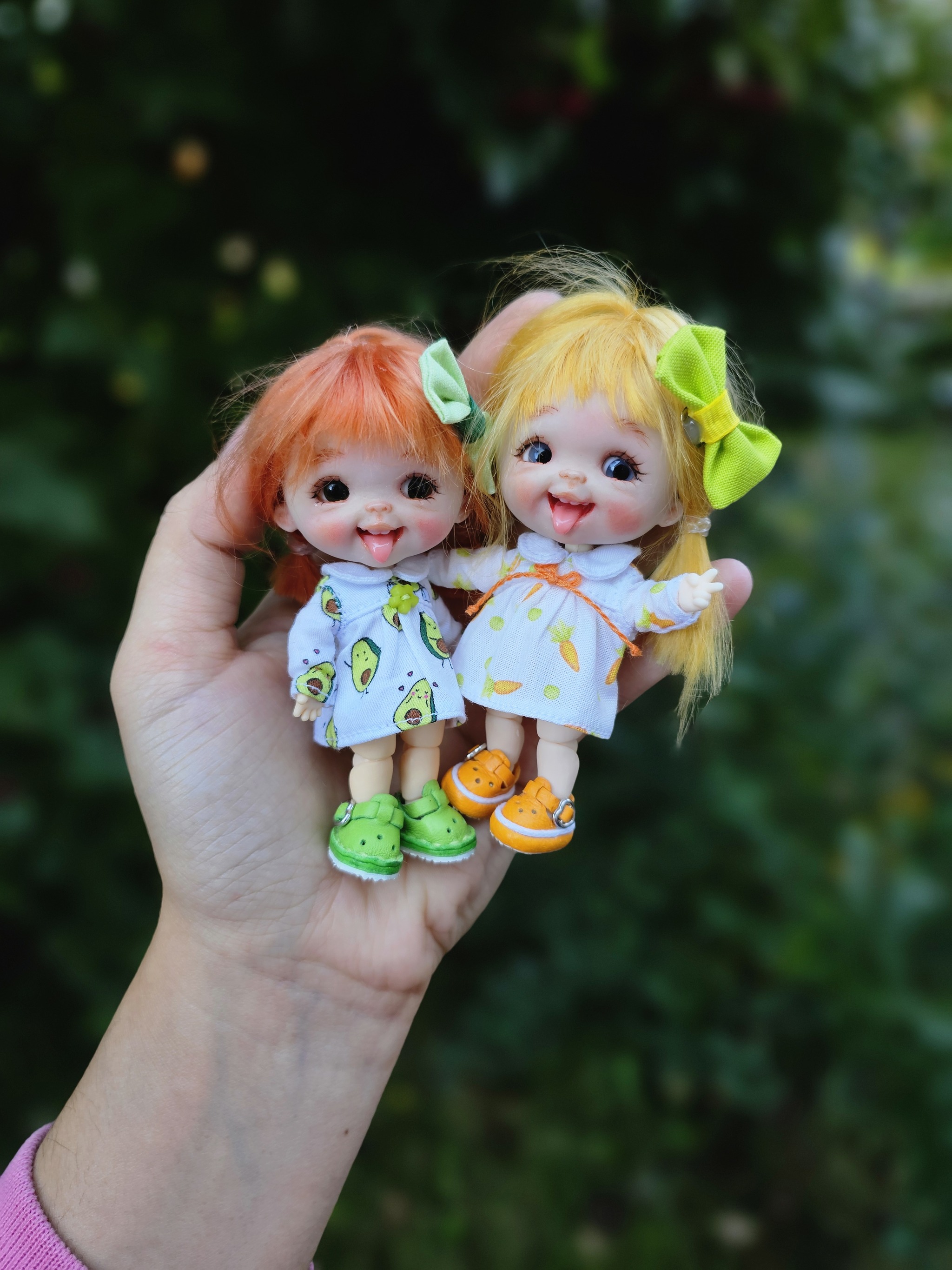 Girls, are you sisters? - My, Needlework without process, Creation, Handmade, Collection, Doll, Jointed doll, Лепка, Longpost