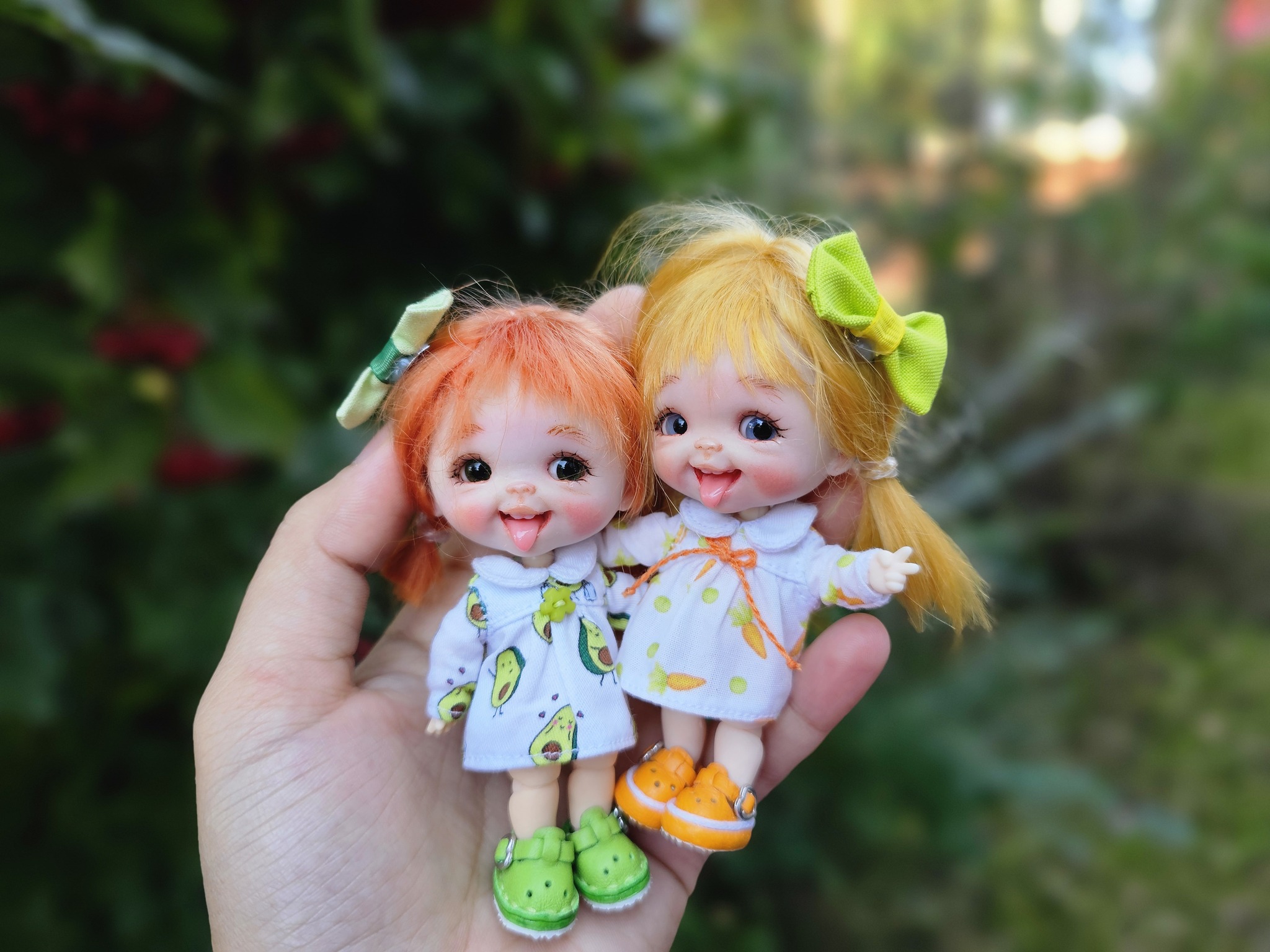 Girls, are you sisters? - My, Needlework without process, Creation, Handmade, Collection, Doll, Jointed doll, Лепка, Longpost