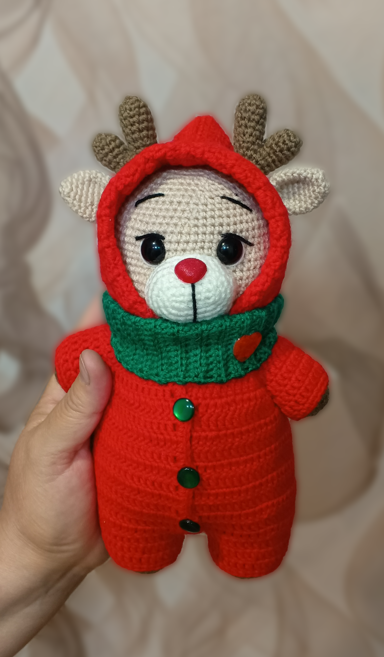 Fawn - My, Knitting, Needlework without process, Crochet, Knitted toys, Amigurumi