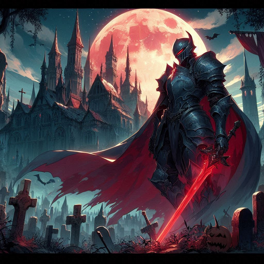 The King of the Dead is coming... - Art, Fantasy, Neural network art, Undead, Necromancy, Vampires, Knights, Longpost