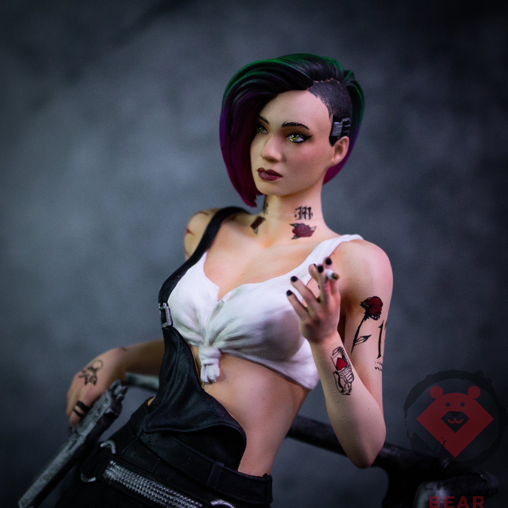 Cyberpunk 2077-Judy Alvarez - My, Painting miniatures, Figurines, Collecting, Collection, 3D печать, Cyberpunk 2077, Cyberpunk, Judy Alvarez, 3D printer, Modeling, Scale model, 3D modeling, Handmade, Painting, Games, Longpost, Needlework without process