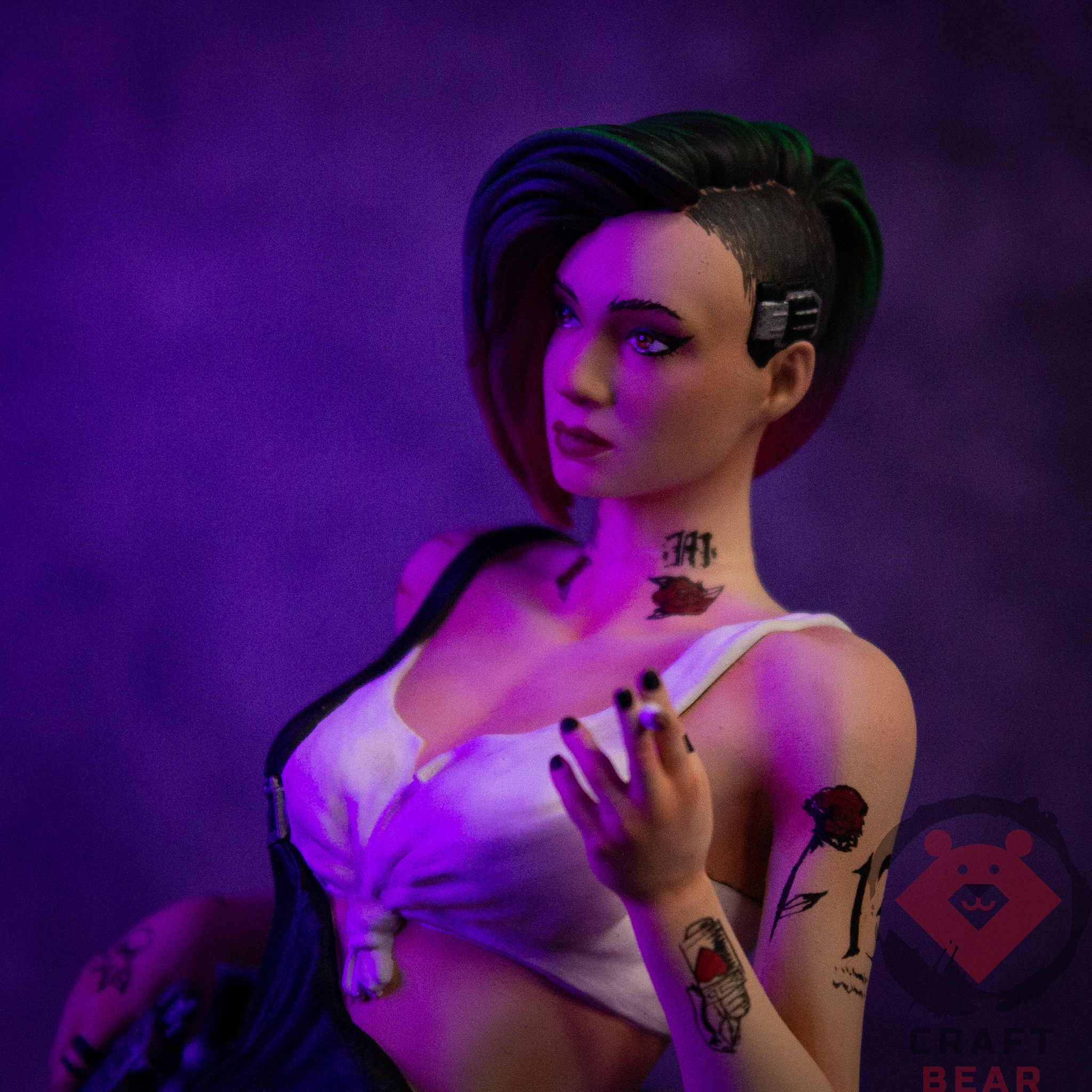 Cyberpunk 2077-Judy Alvarez - My, Painting miniatures, Figurines, Collecting, Collection, 3D печать, Cyberpunk 2077, Cyberpunk, Judy Alvarez, 3D printer, Modeling, Scale model, 3D modeling, Handmade, Painting, Games, Longpost, Needlework without process