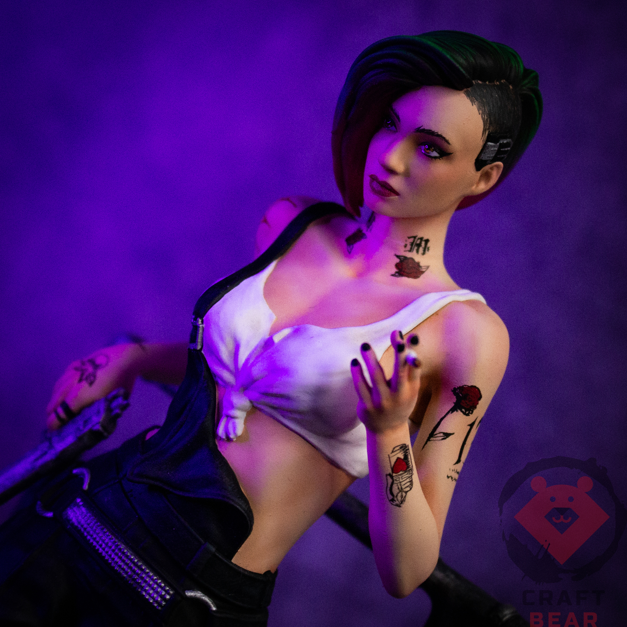 Cyberpunk 2077-Judy Alvarez - My, Painting miniatures, Figurines, Collecting, Collection, 3D печать, Cyberpunk 2077, Cyberpunk, Judy Alvarez, 3D printer, Modeling, Scale model, 3D modeling, Handmade, Painting, Games, Longpost, Needlework without process